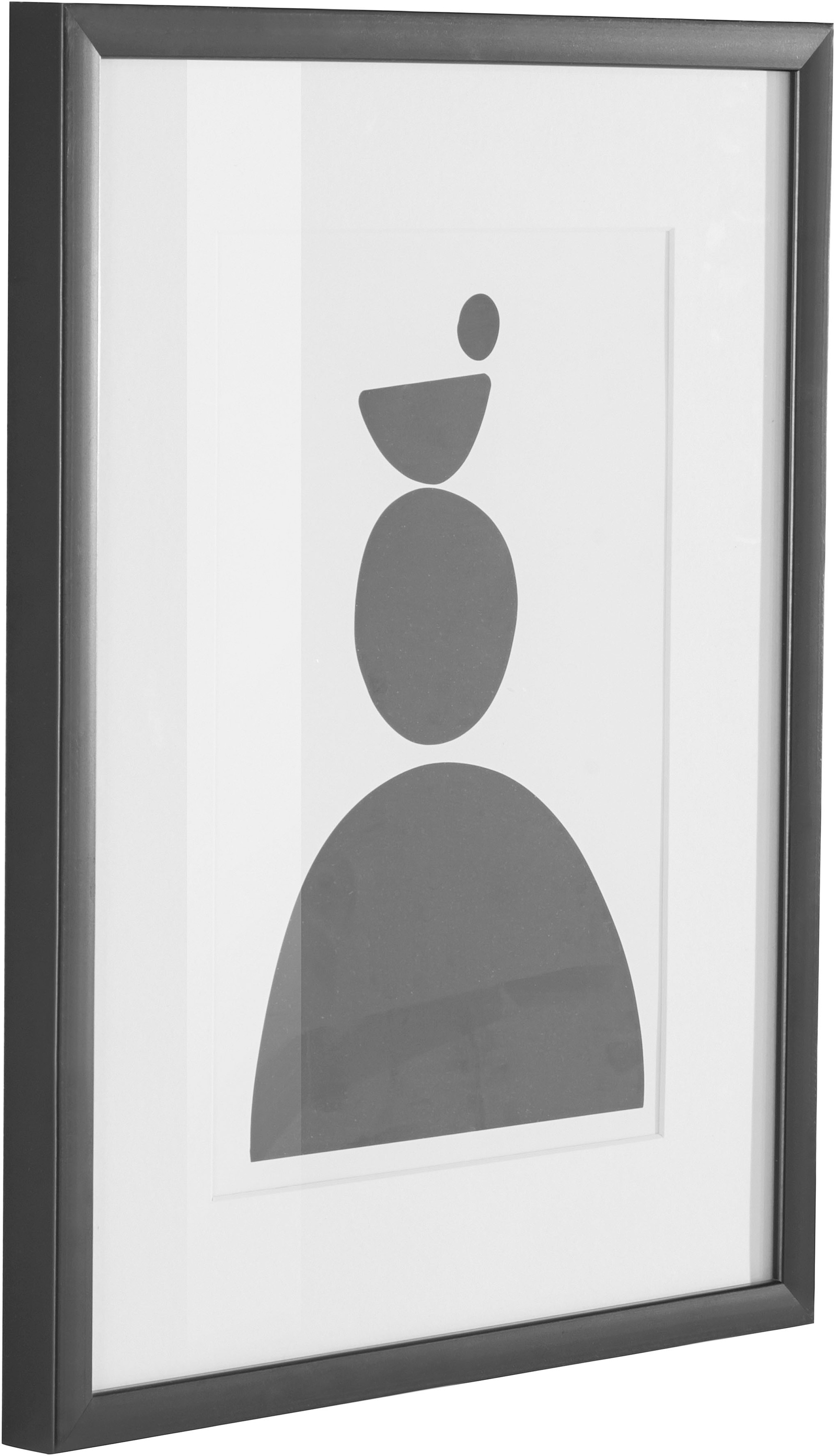 LeGer Home by Lena Gercke Bild »Black is Beautiful III«, Abstrakt-Kunst-Schwarz-Weiss-Modern, (1 St.), HD Premium Poster-Druck inkl. Holzrahmen
