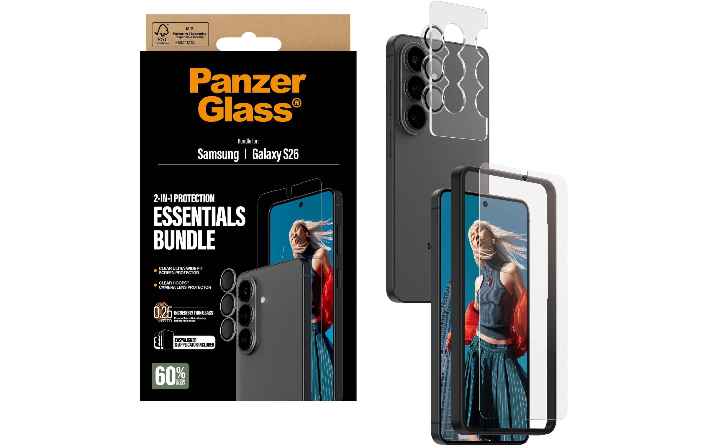 PanzerGlass Verre de protection pour appareil photo »Hoops 2-in-1 Bundle Galaxy S26«