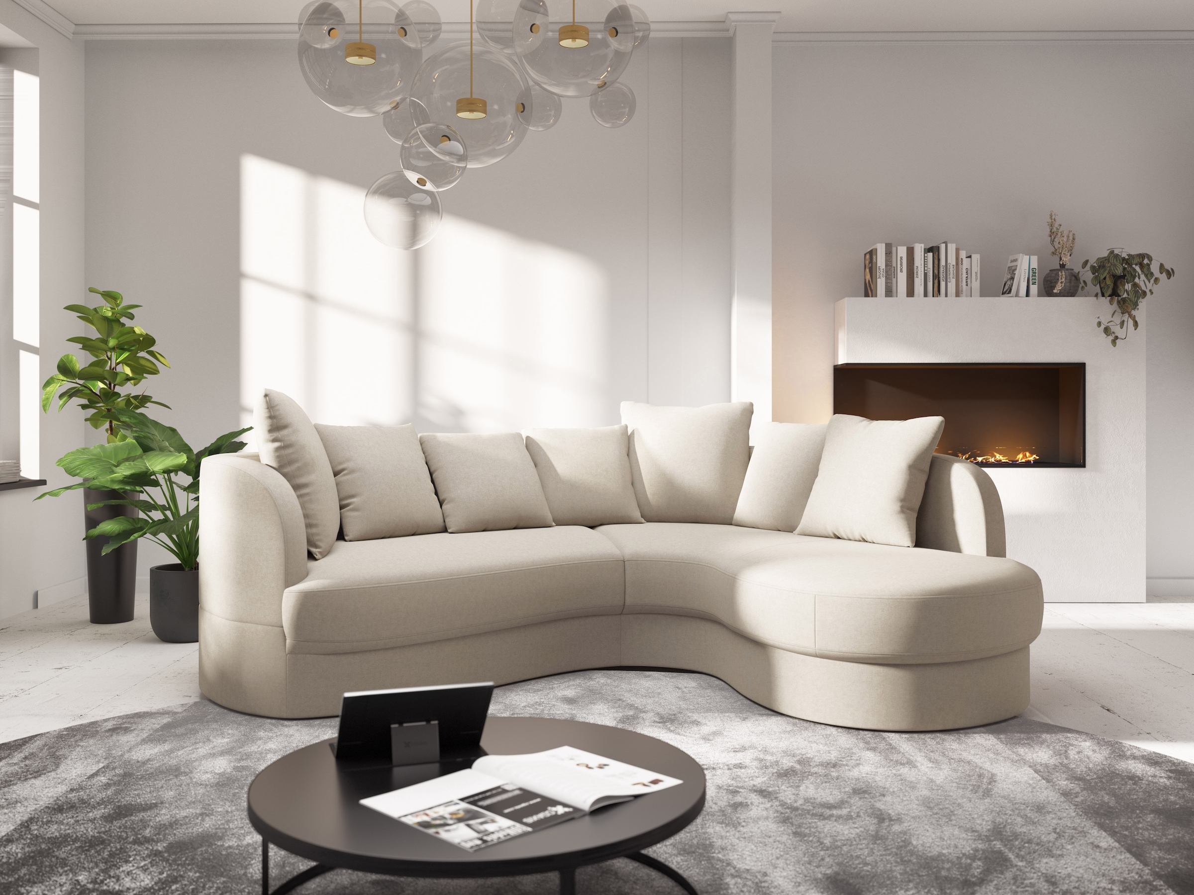 Image of sit&more Ecksofa "Samba L-Form" moderne organische Form, inkl. 7 loser Rückenkissen