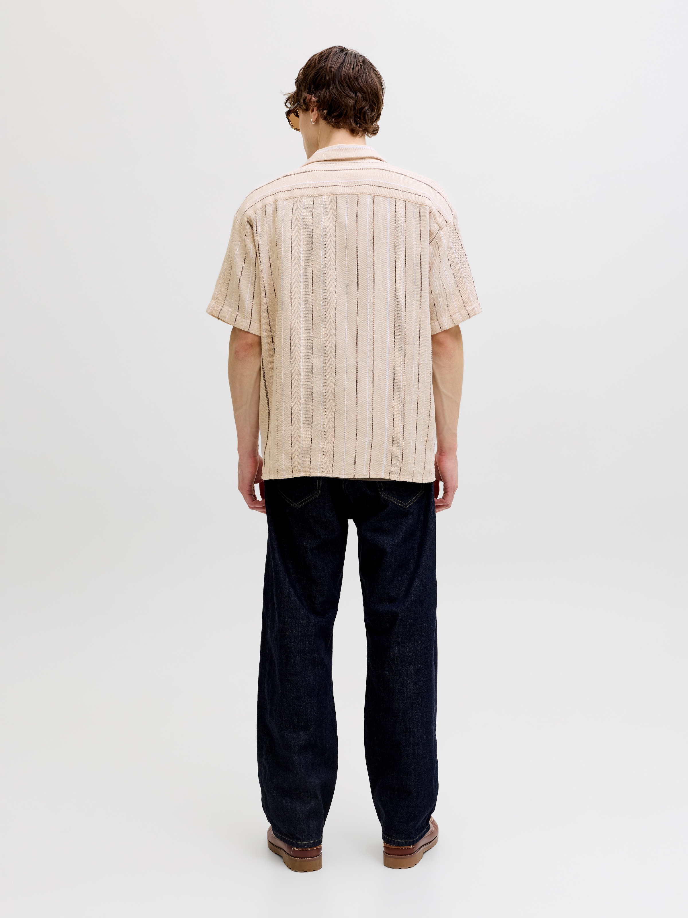 Jack & Jones Chemise à manches courtes »JJEBRADLEY STRIPED RESORT SHIRT SS LN« Baumwolle, loose fit