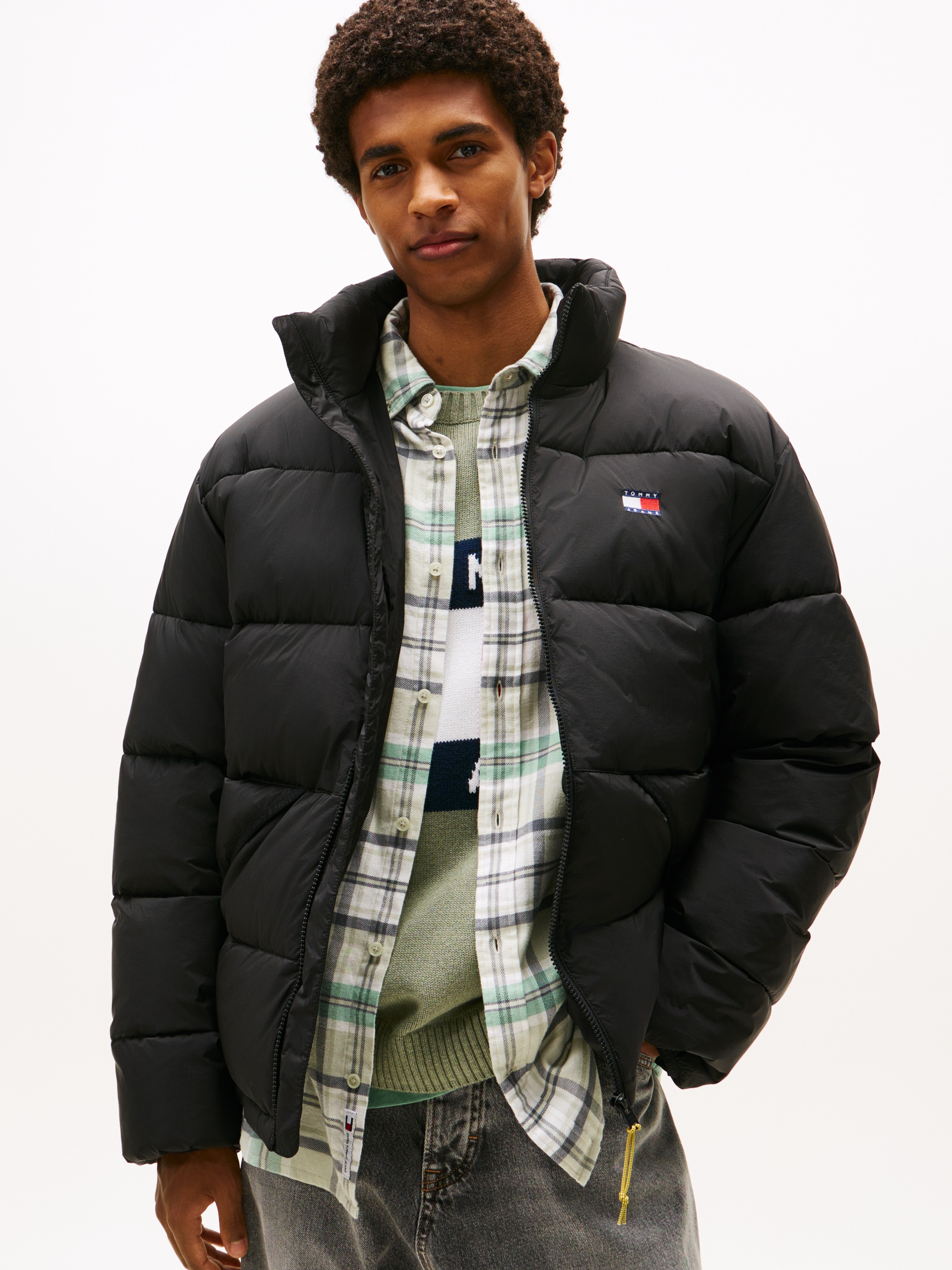 Image of Tommy Jeans Steppjacke "VAIL PUFFER" ohne Kapuze Winterjacke Pufferjacket Regular fit mit Rundhalsausschnitt