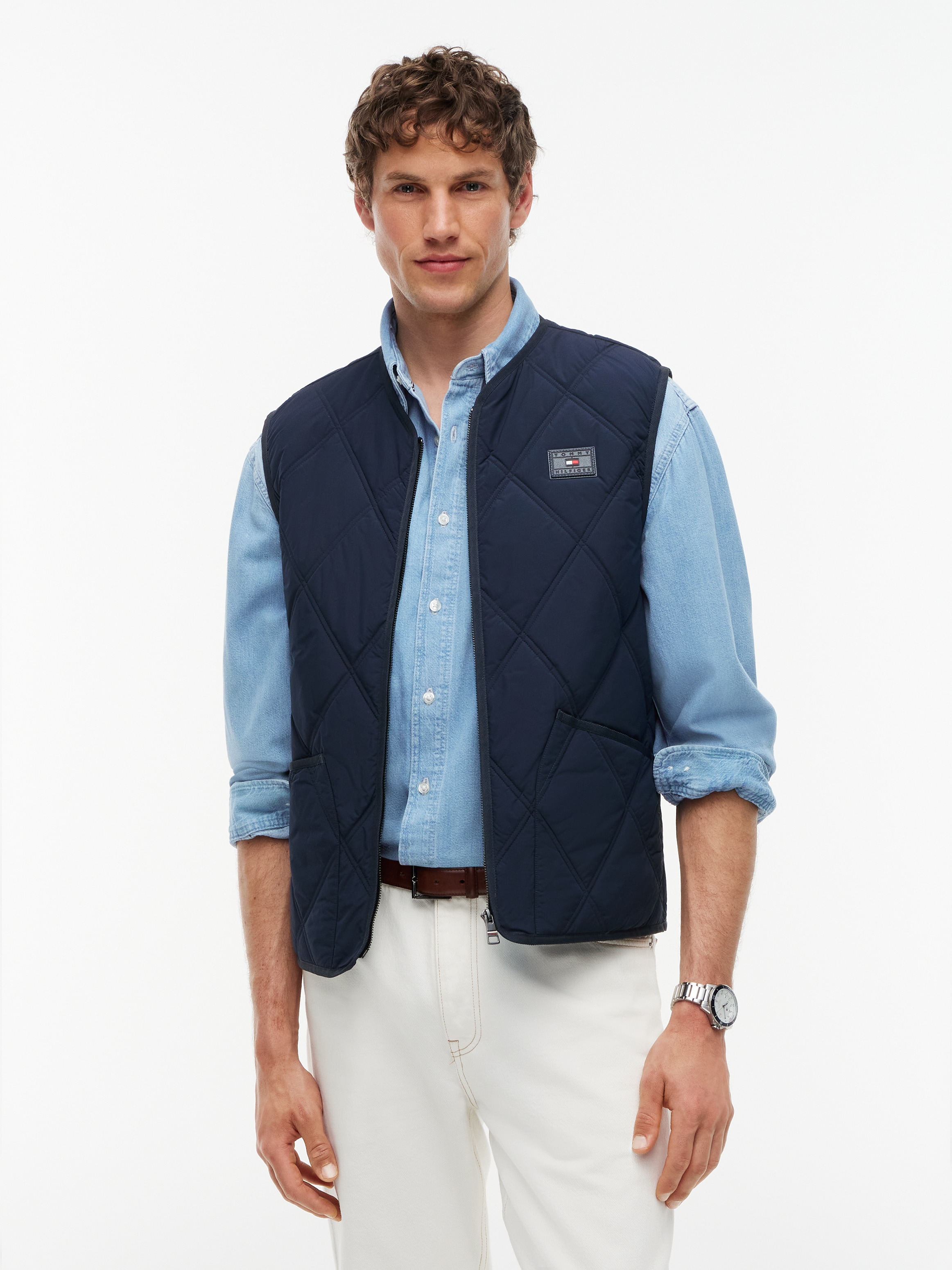 Image of Tommy Hilfiger Steppweste "DIAMOND QUILT" mit Rautensteppung und Reissverschluss