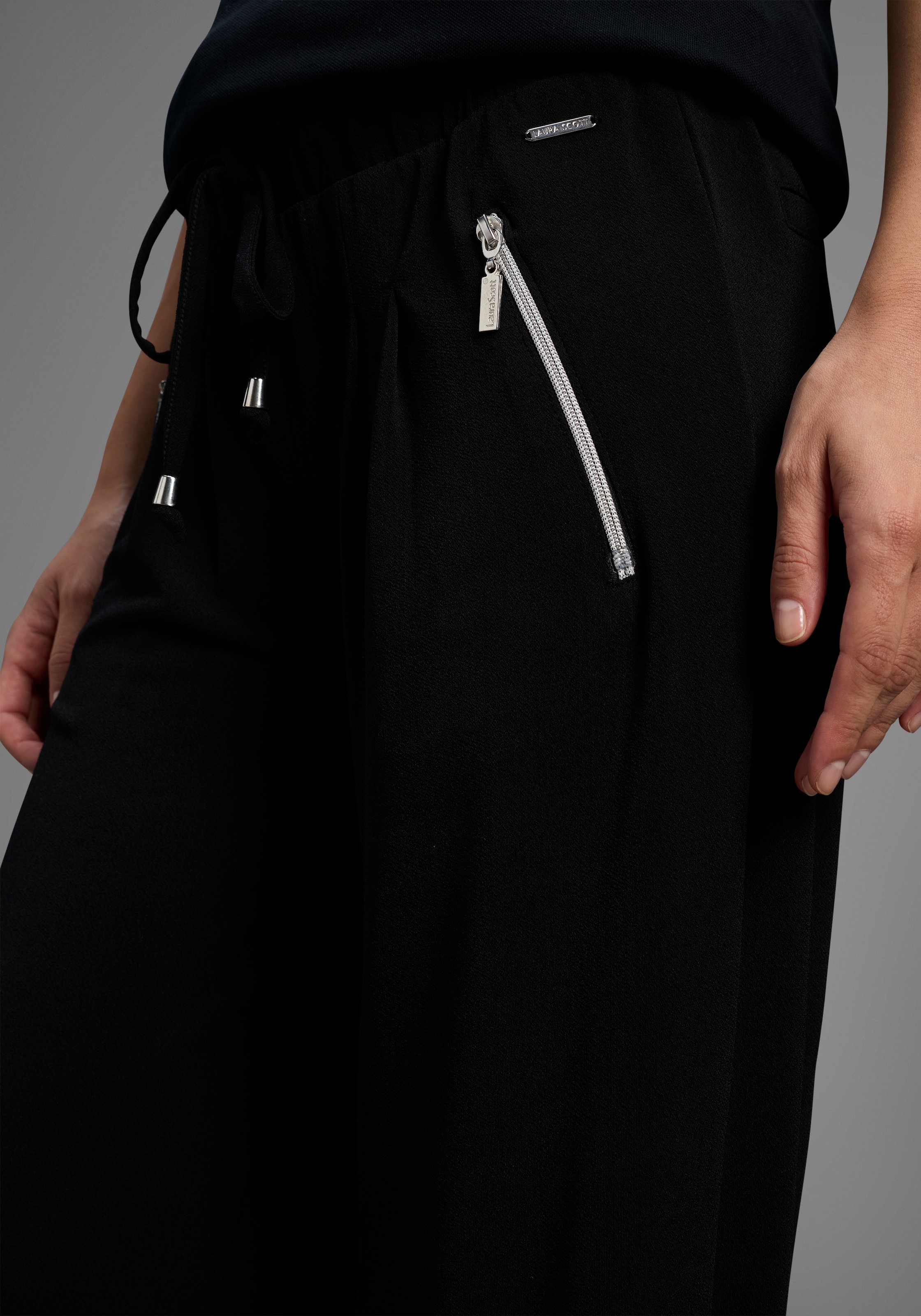 Laura Scott Jerseyhose, Bequemer Stoff mit Reissverschlusstaschen