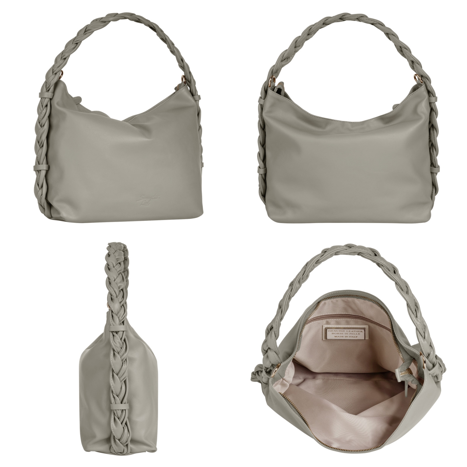 Samantha Look Umhängetasche, echt Leder, Made in Italy
