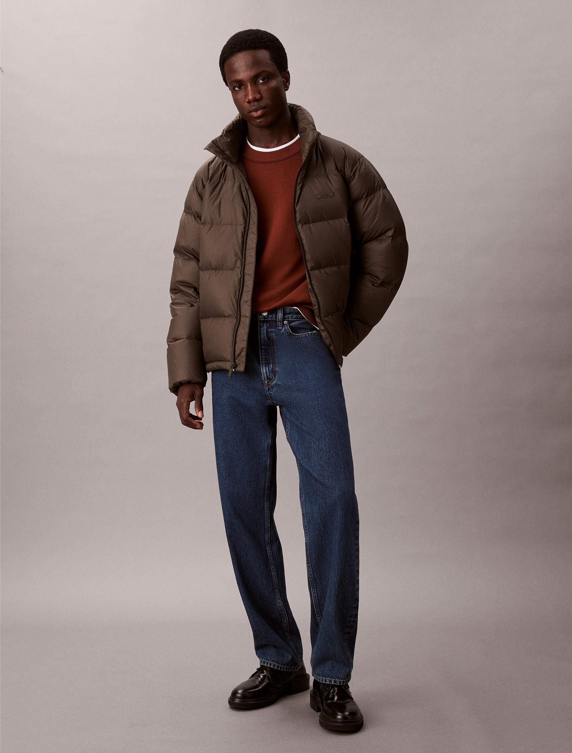 Calvin Klein Veste matelassée »LS MDWT NYLON CHNNL DOWN PUFFER« ohne Kapuze Mit Rundhalsaussschnitt, regular fit