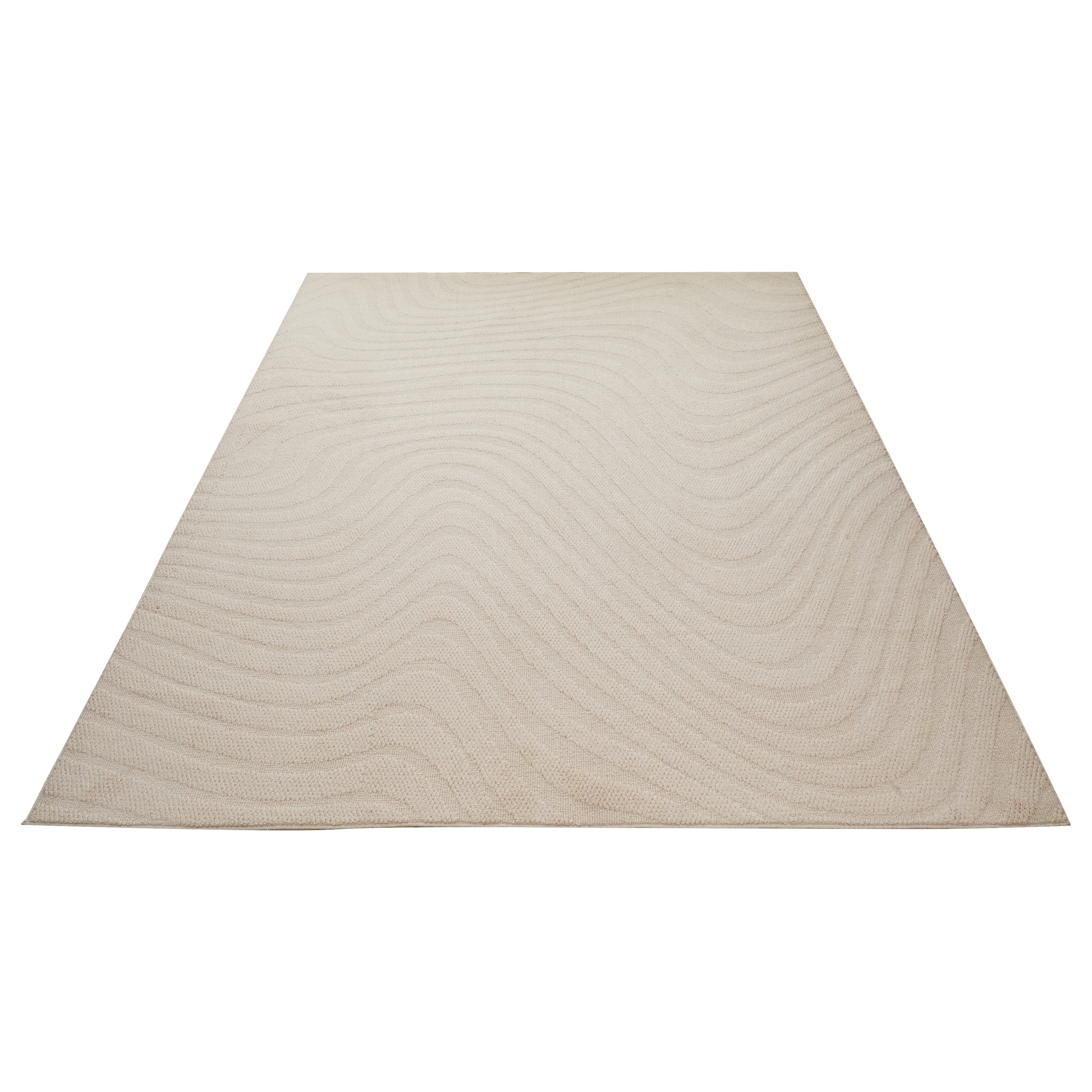 GOODproduct Teppich »Jola Welle, Hoch-Tief-Design« rechteckig 12 mm Höhe Wellenmuster, Boho, Modern, 3D, Wohnzimmer, Schlafzimmer