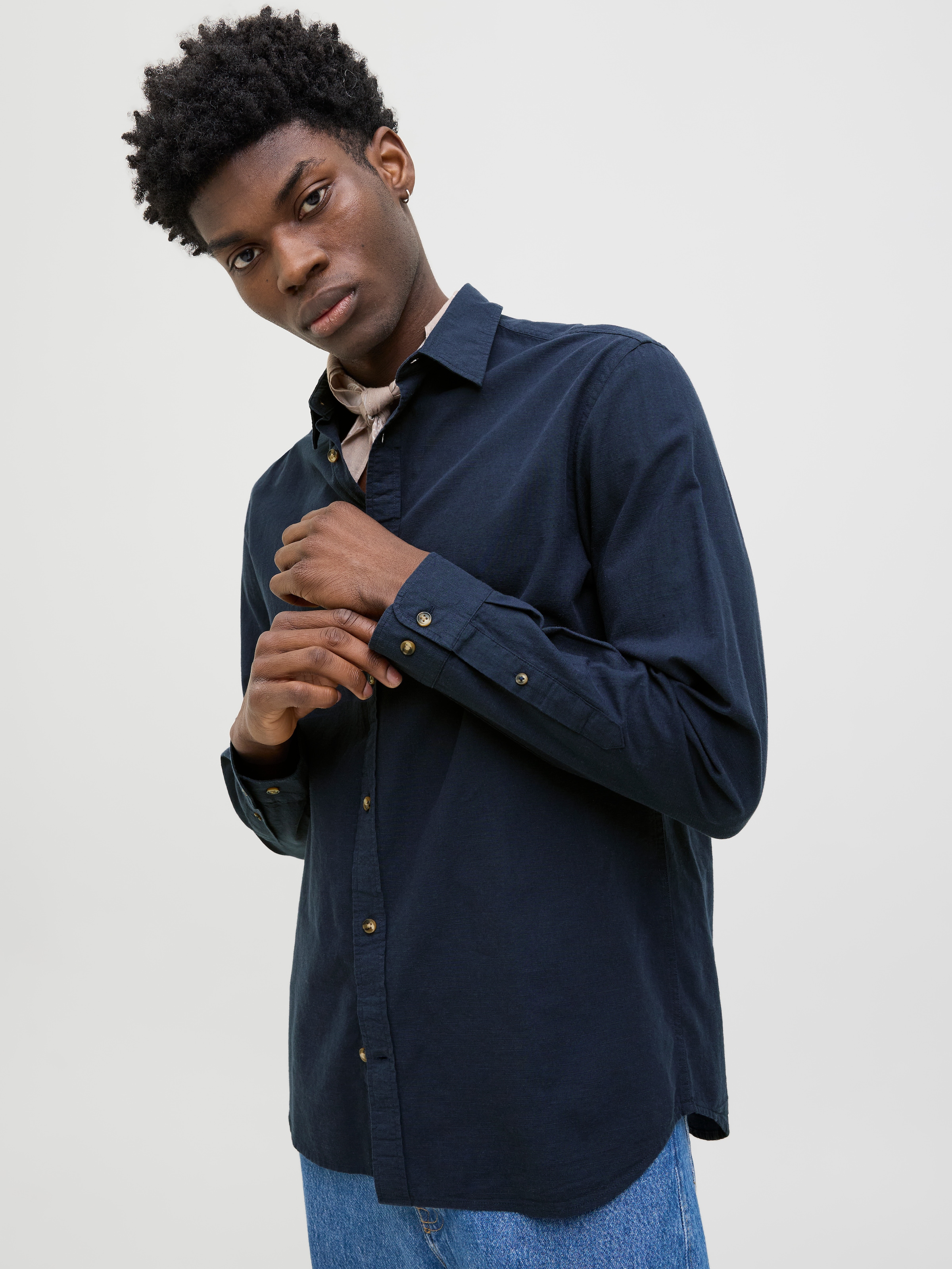 Jack & Jones Langarmhemd »JJESUMMER SHIRT LS SN«, mit Hemdkragen