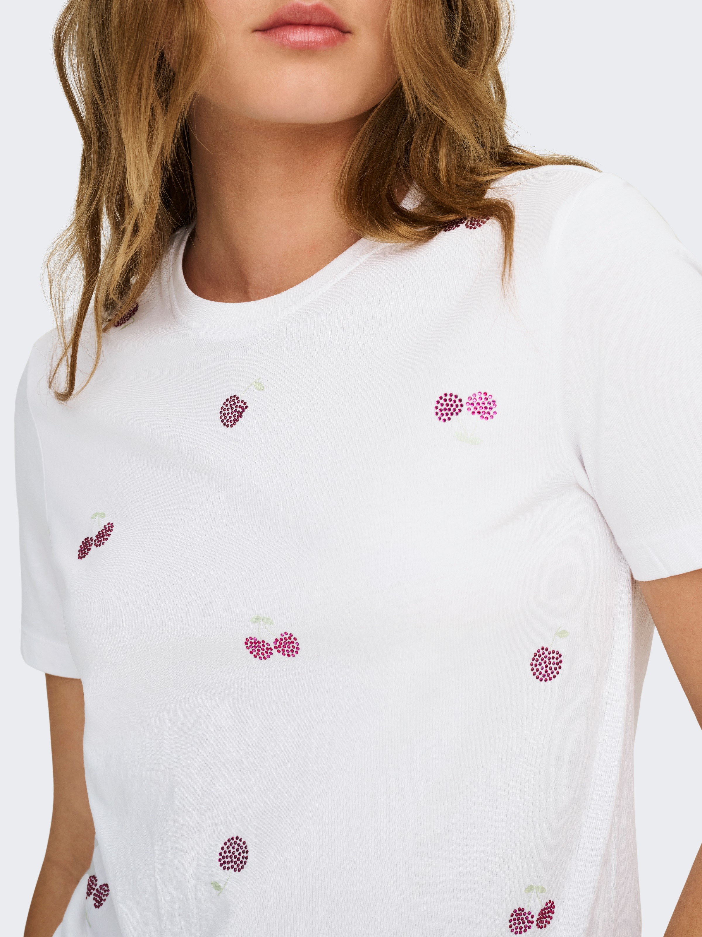 ONLY Kurzarmshirt »ONLNIKITA REG S/S TOP BOX JRS« Baumwolle, regular fit, Rundhals, Regular Waist