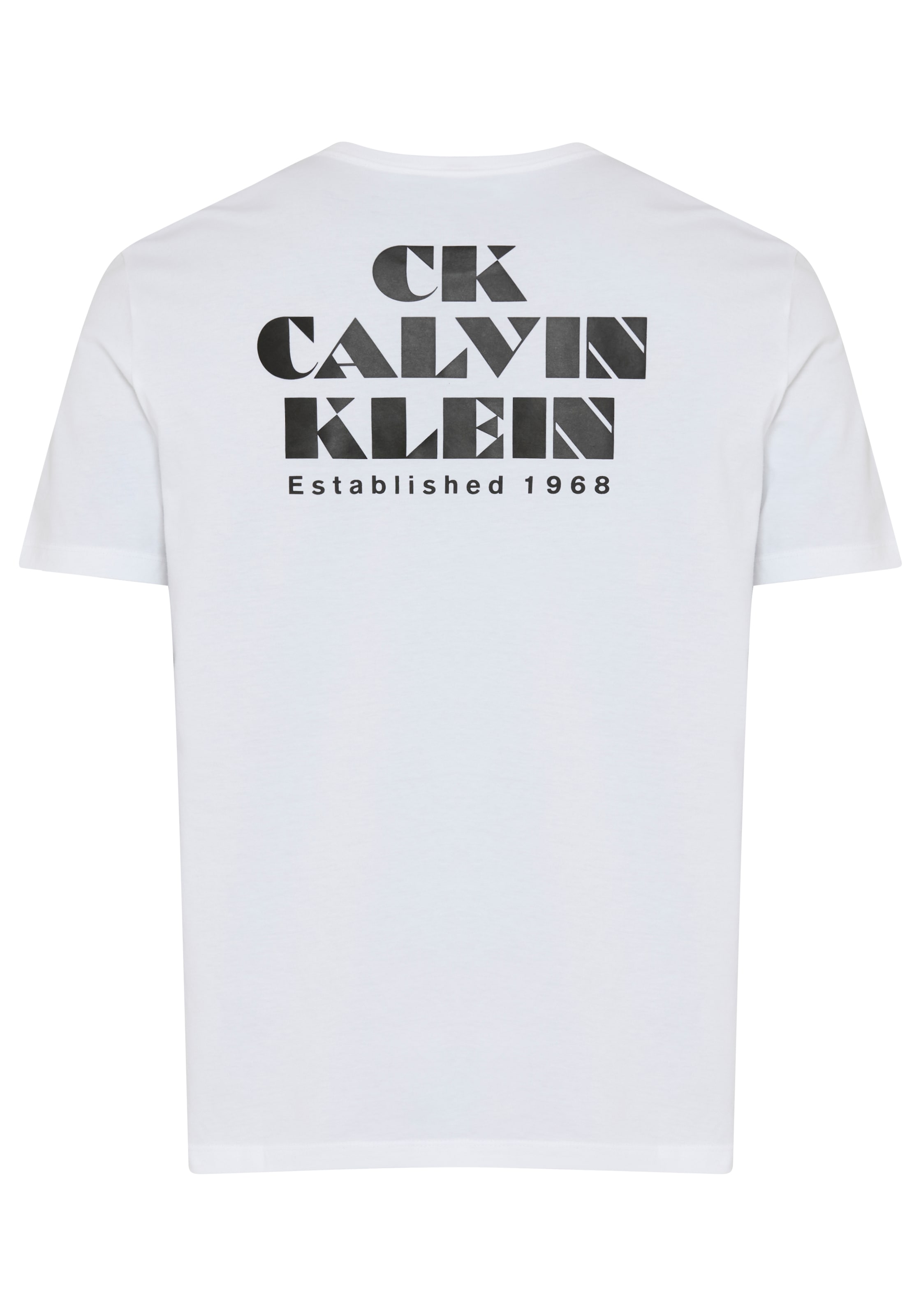 Calvin Klein Jeans T-shirt Col rond, coton pur, grand imprimé au dos