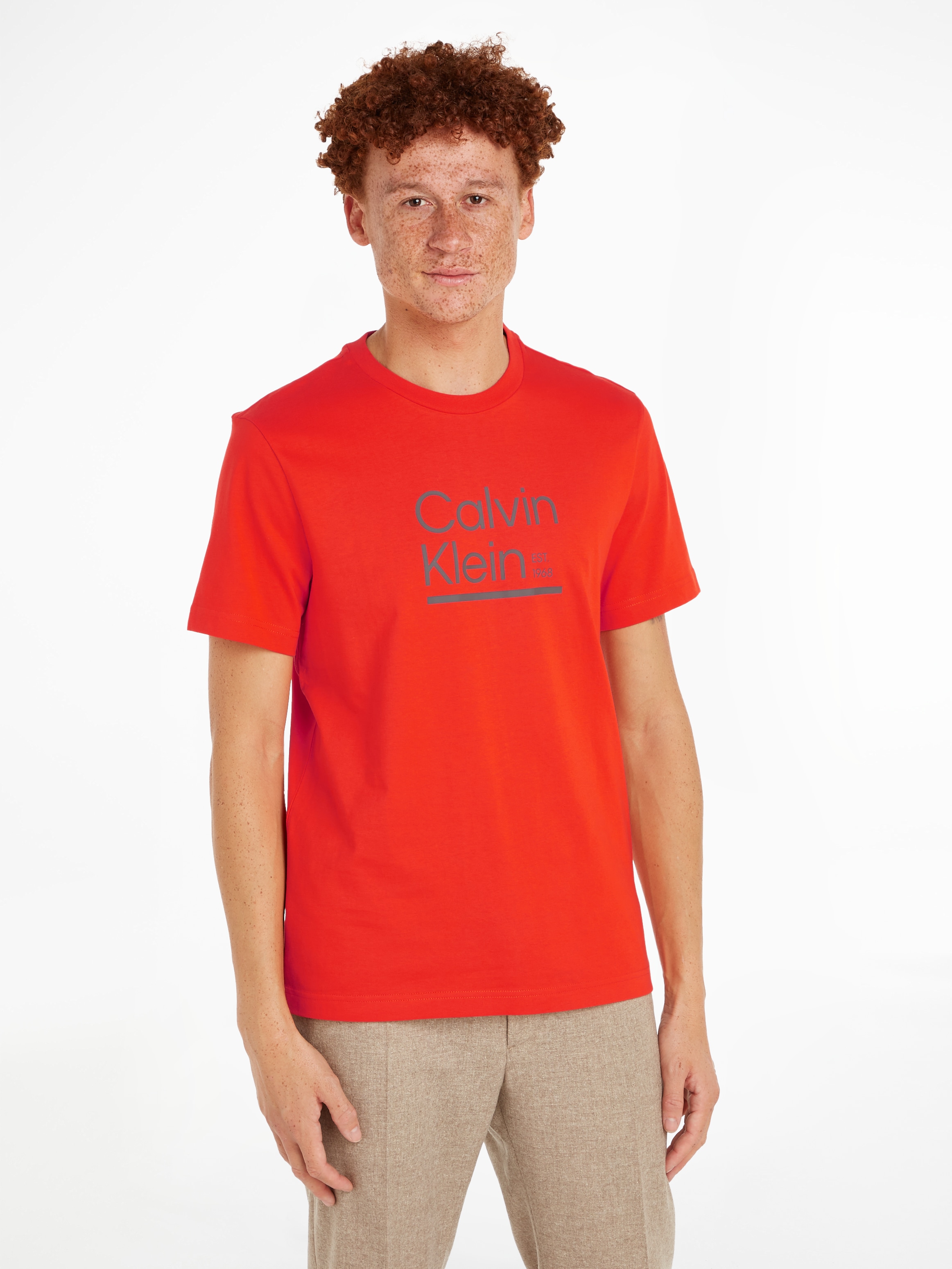 T-Shirt »CONTRAST LINE LOGO T-SHIRT«, mit CK-Logodruck