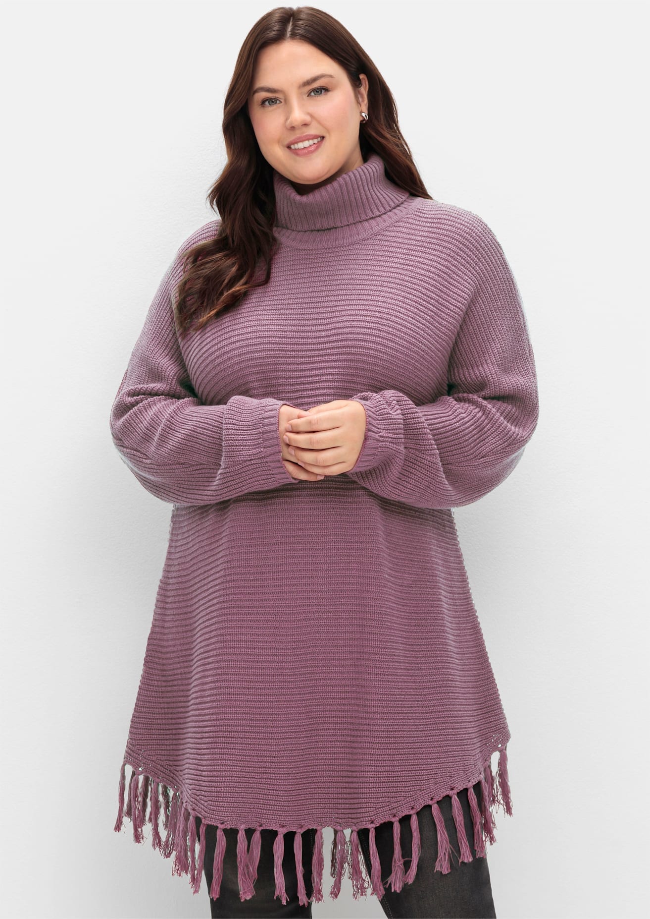 Image of Sheego Strickponcho "Strickpullover"