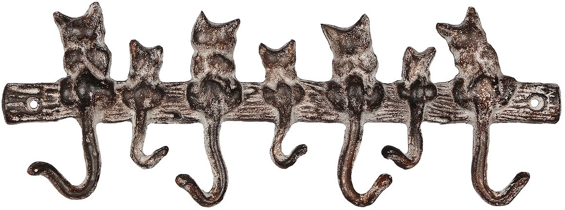 Wandhaken »Haken aus Gusseisen - 7 Katzen«