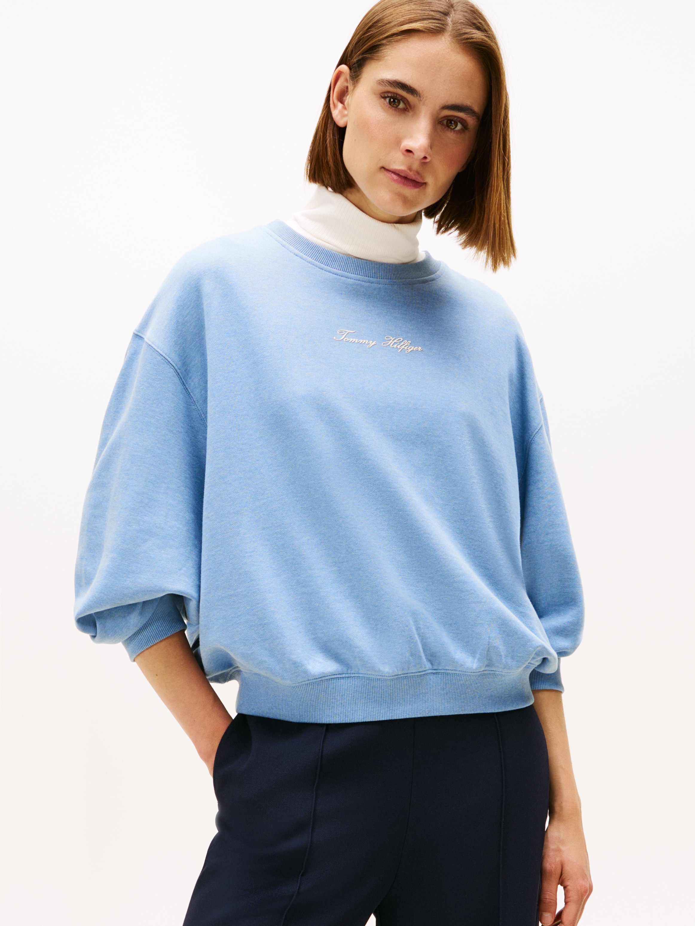 Image of Tommy Hilfiger Sweatshirt "CLASSIC SCRIPT TERRY SWEATSHIRT"