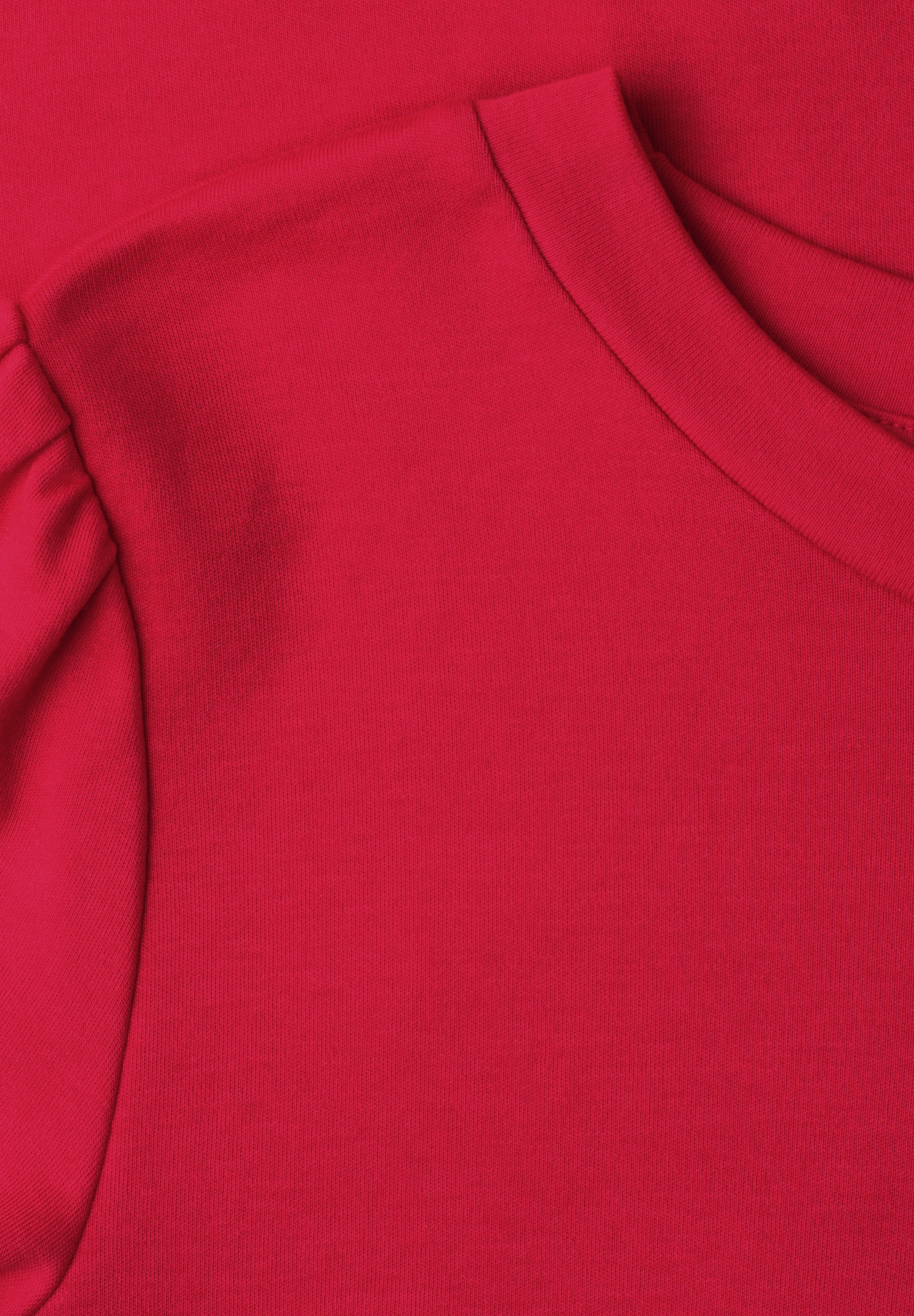 STREET ONE Kurzarmshirt Sommershirt mit feiner Raffung an den Ärmeln