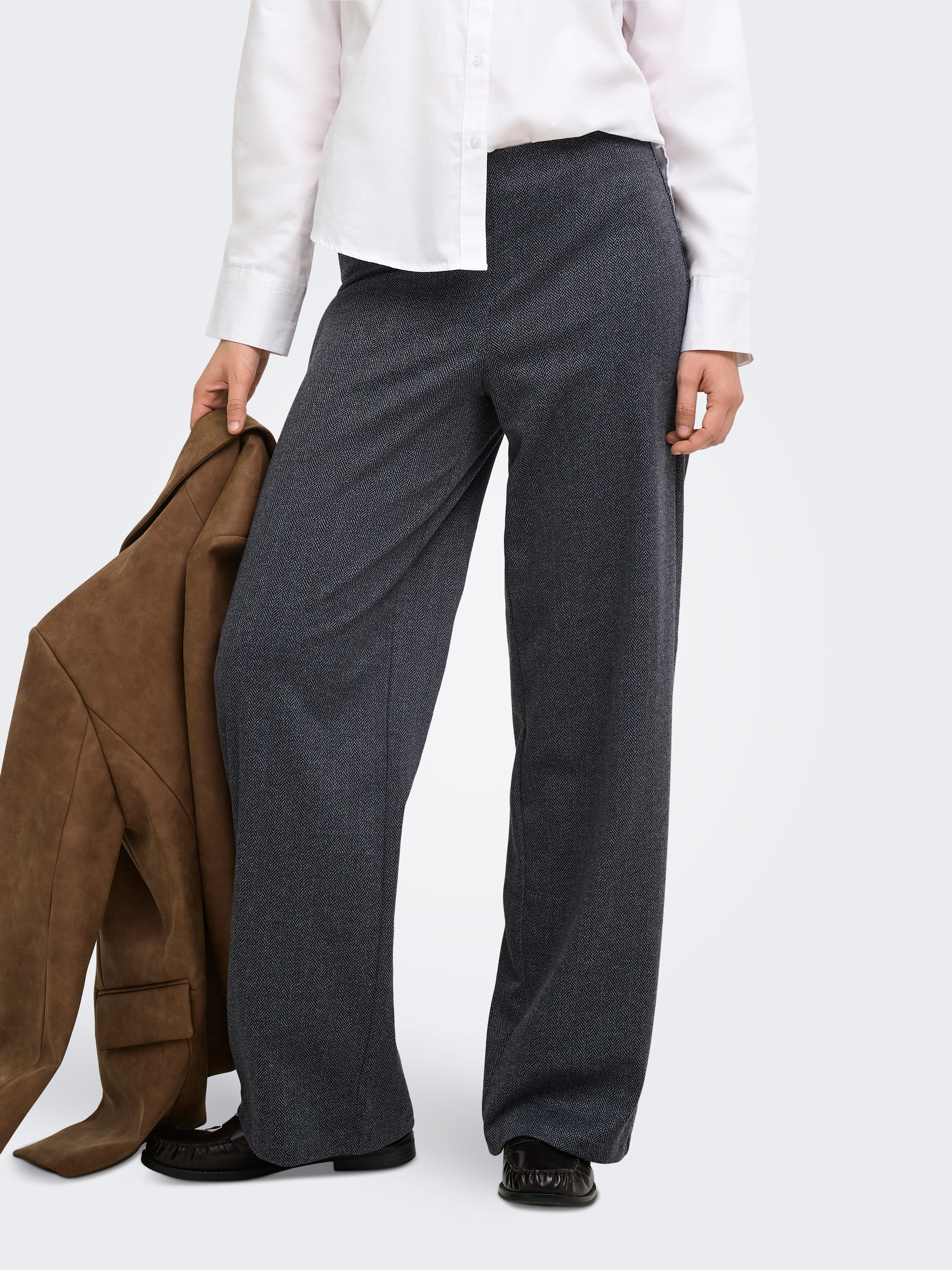 Image of ONLY Anzughose "ONLBREMEN MW HERRINGBONE WIDE PANT PNT" Materialmix