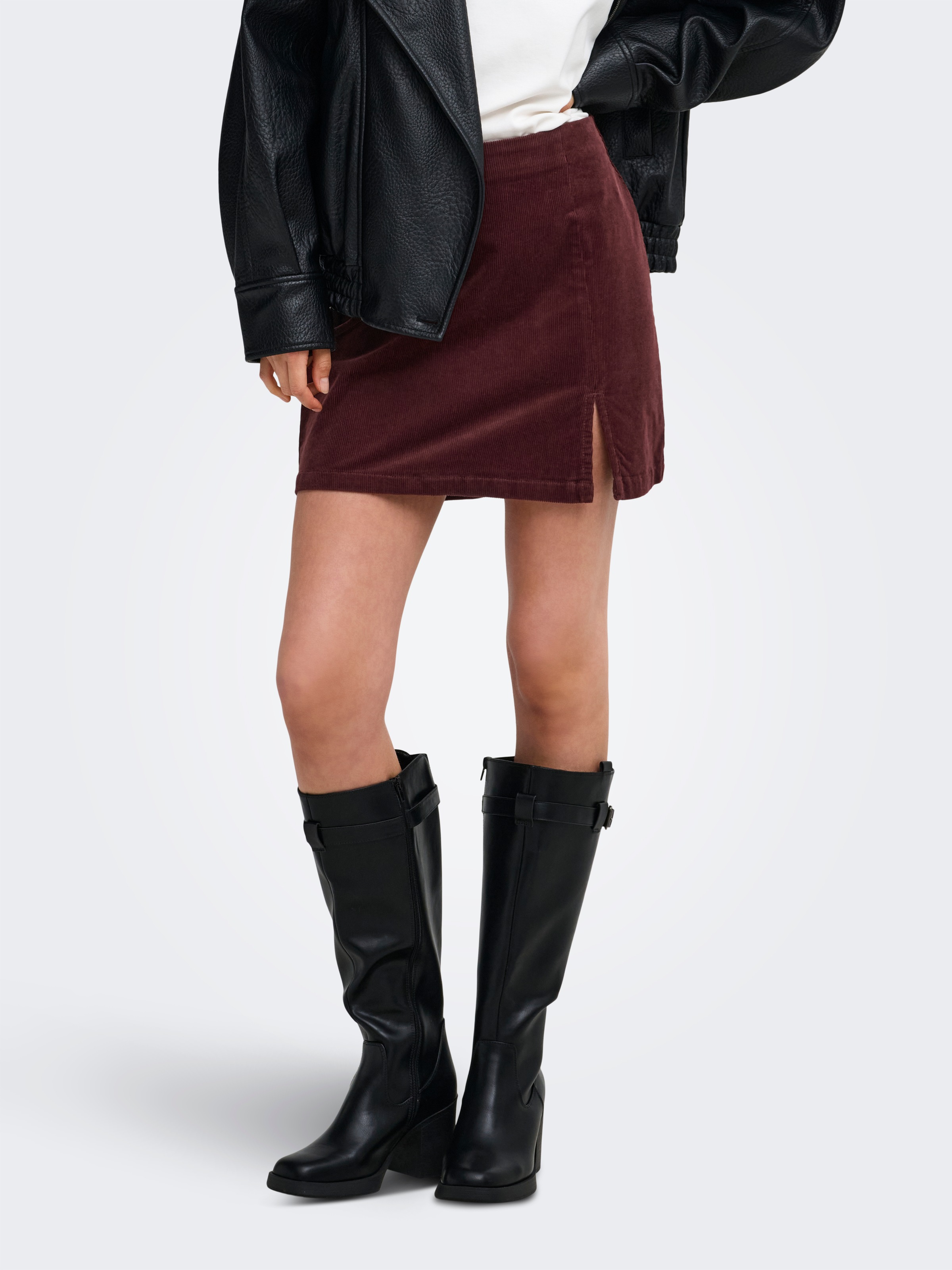 ONLY Cordrock "ONLFLORA HW CORD SHORT SLIT SKIRT PNT" Baumwollmischung