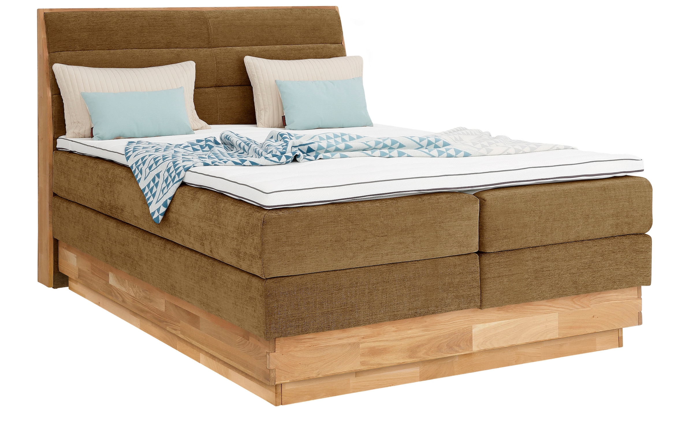 GOODproduct Boxspringbett »Jenna« ohne LED-Beleuchtung, mit zertifizierten, recycelten Bezugsstoffen