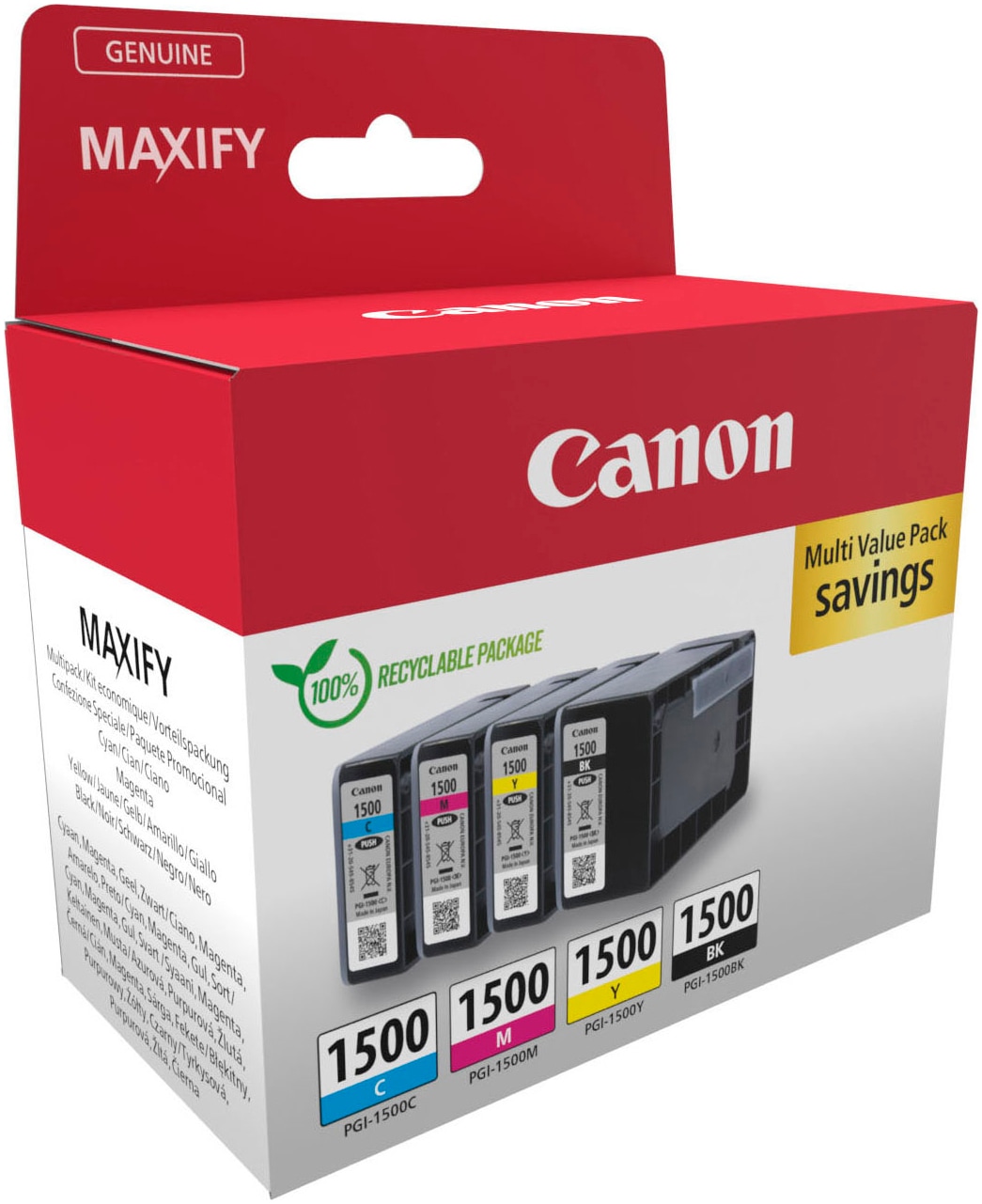 Canon Tintenpatrone »Canon PGI-1500 BK/C/M/Y Tinte Multipack«