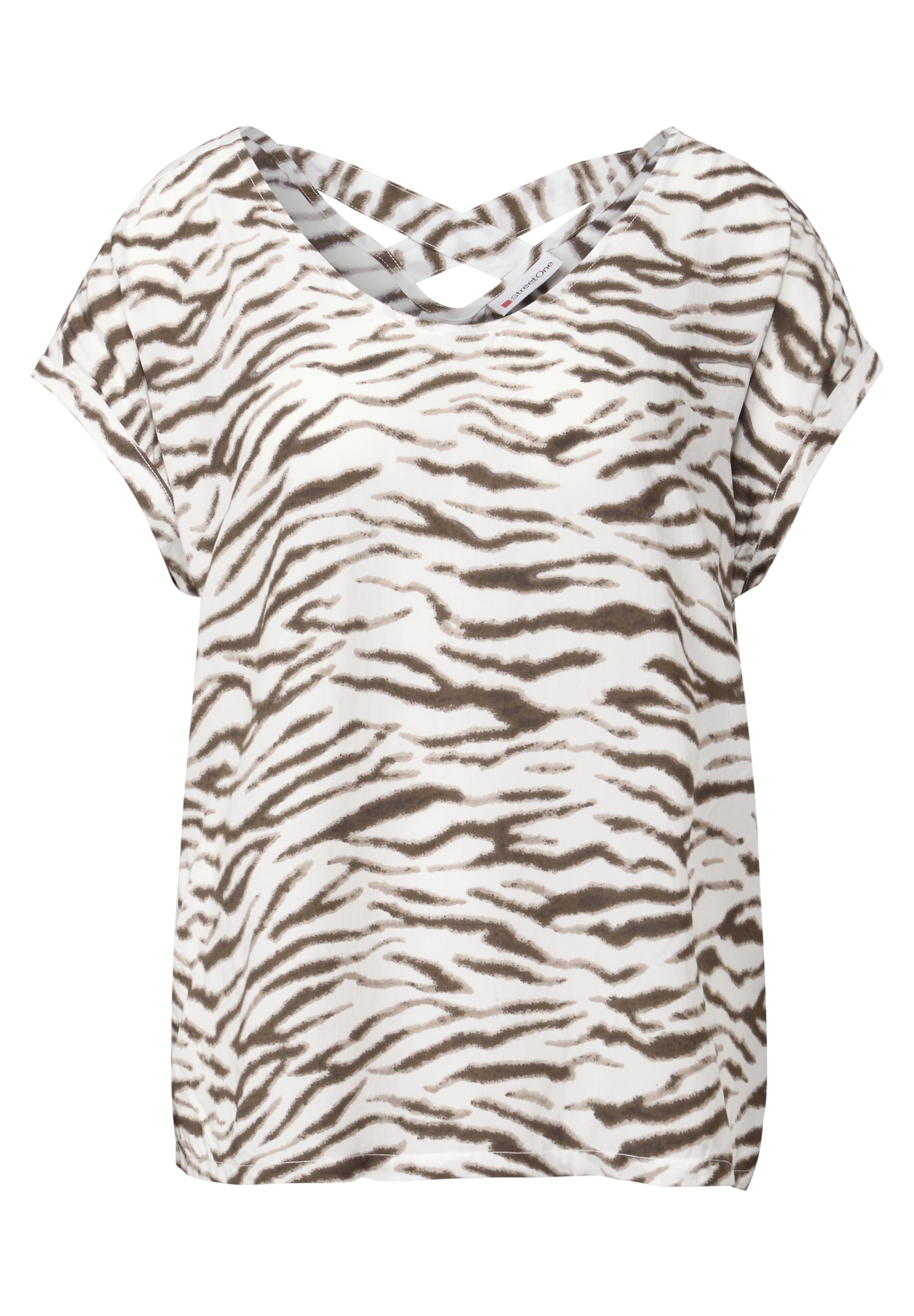 STREET ONE Kurzarmbluse, mit animal Print