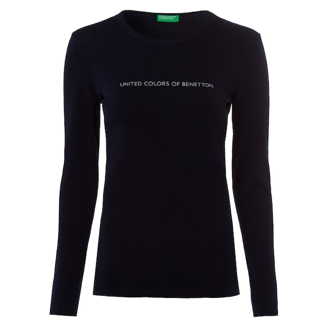 ♕ United Colors of Benetton Langarmshirt, mit Glitzereffekt Labelprint  versandkostenfrei kaufen