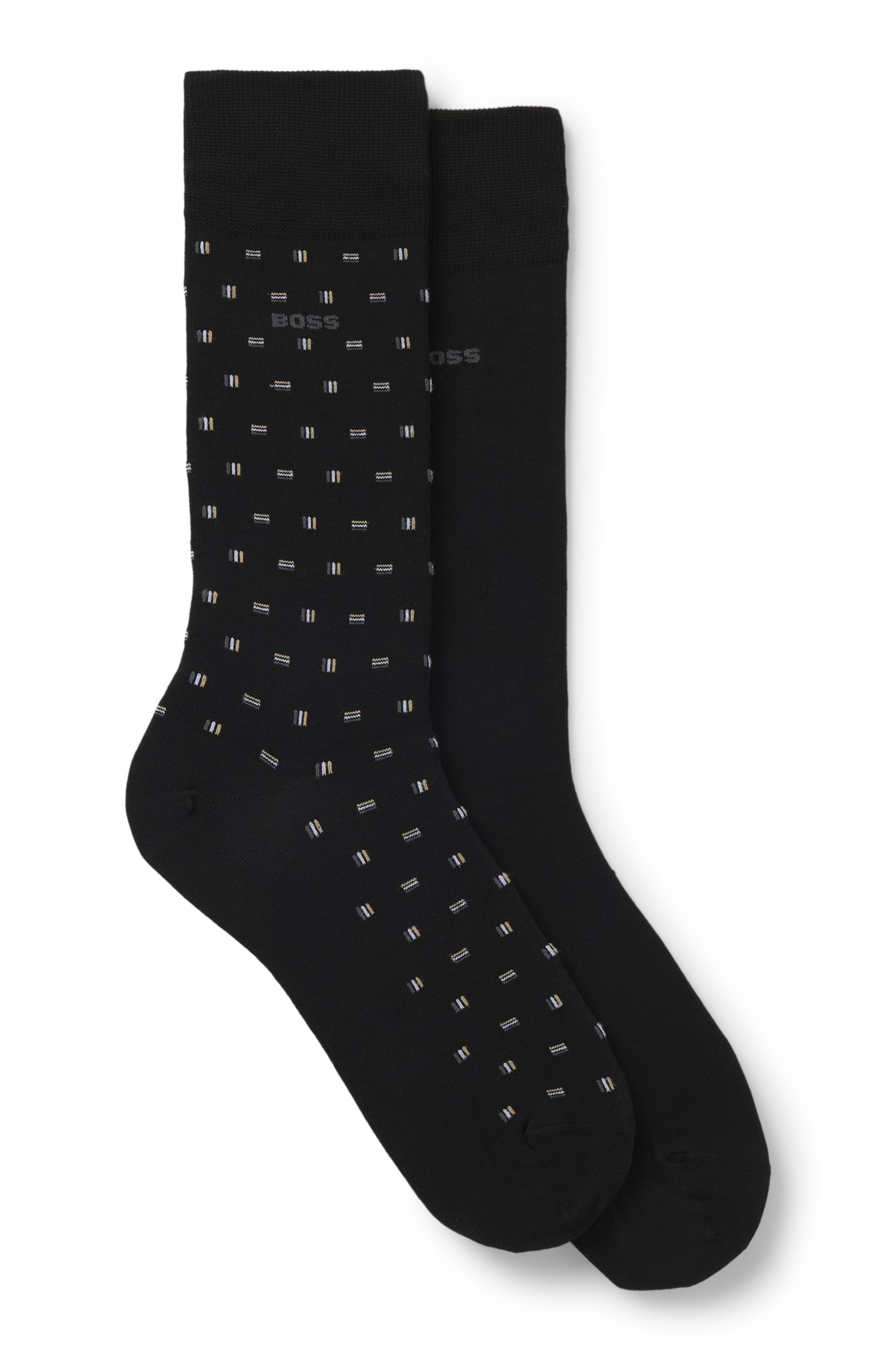 Image of BOSS Businesssocken "2P RS Mini Iconic" 2 Paar tlg. Socken Pack aus 1x uni und 1x minimalistisches Muster