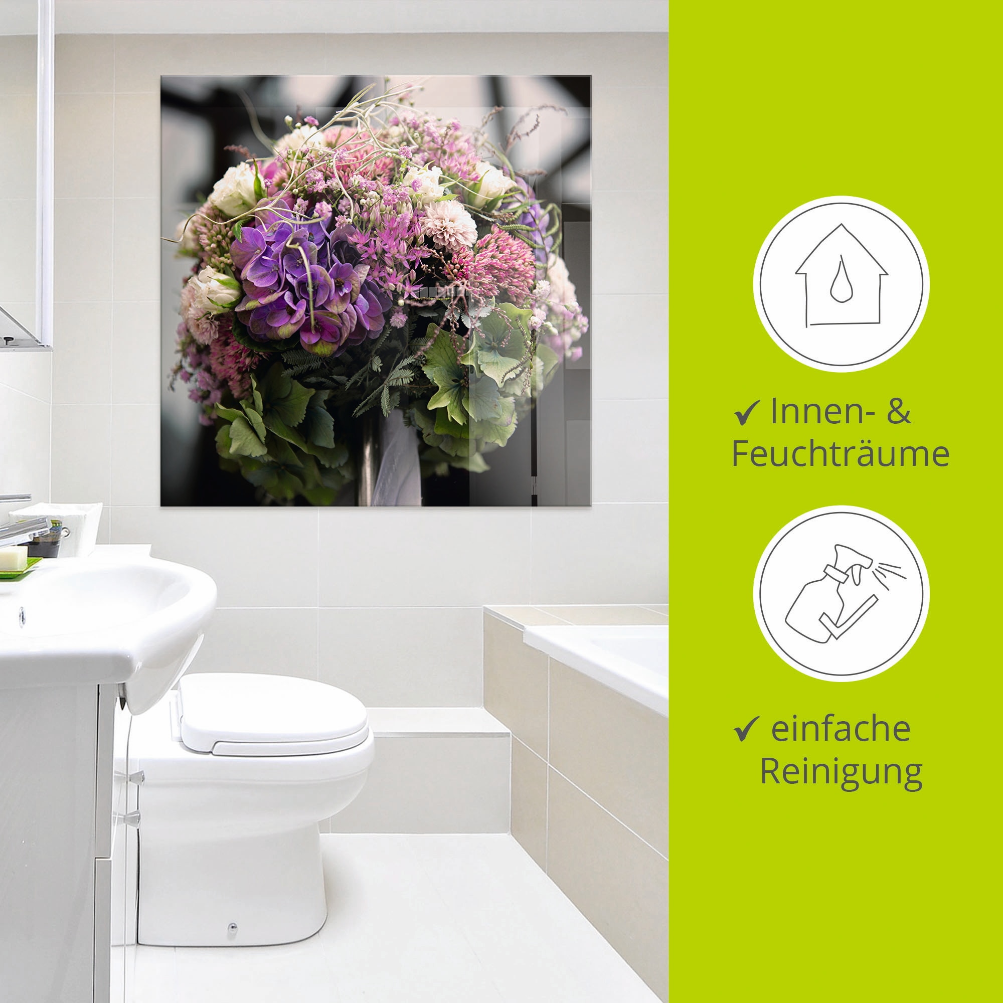 Artland Tableau en verre »Blumenkugel« 1 cuis tlg. in verschiedenen Grössen