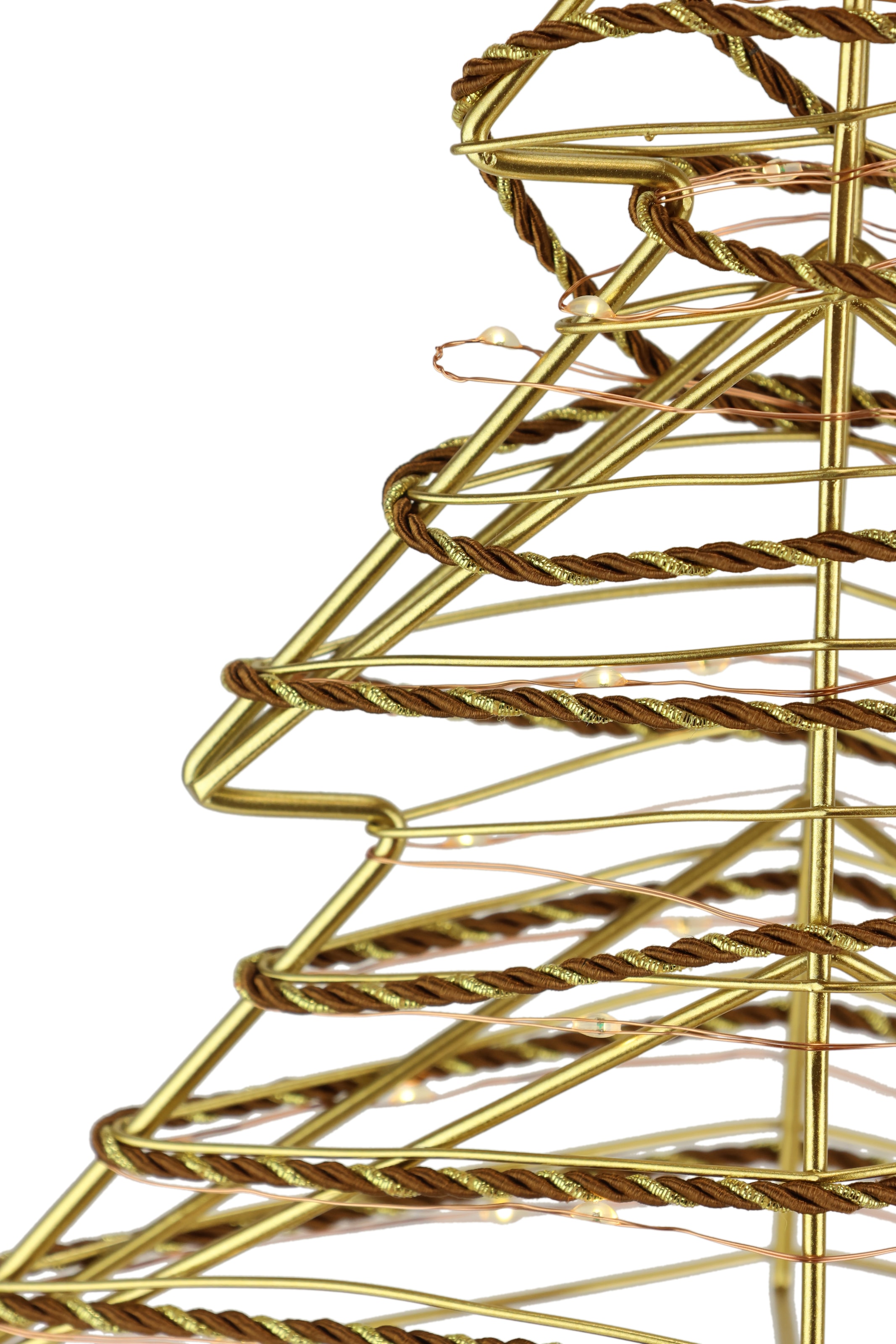 I.GE.A. Figurine décorative LED »LED-Dekoobjekt Baum« Tannenbaum Metall Gold warmweiss Timer Batteriebetrieb Weihnachtsdeko