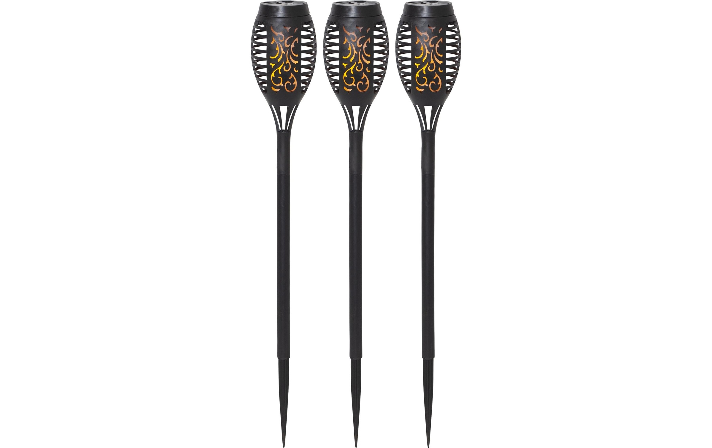 Image of Parforce Traditional Hunting Gartenleuchte "Solar SET 3er Flame Mini" Warmweiss