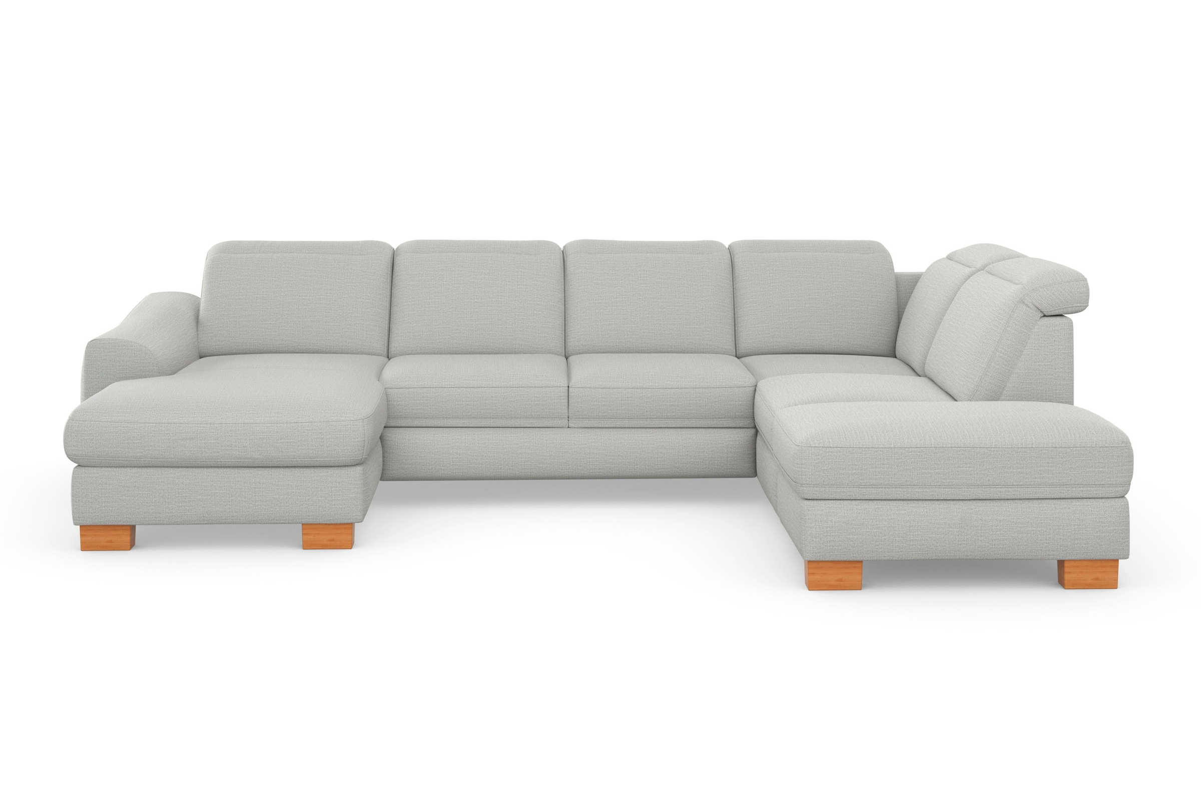 sit&more Wohnlandschaft »Dundee U-Form« mit Federkern und Massivholzfüssen, wahlweise mit Kopfteilverstellung