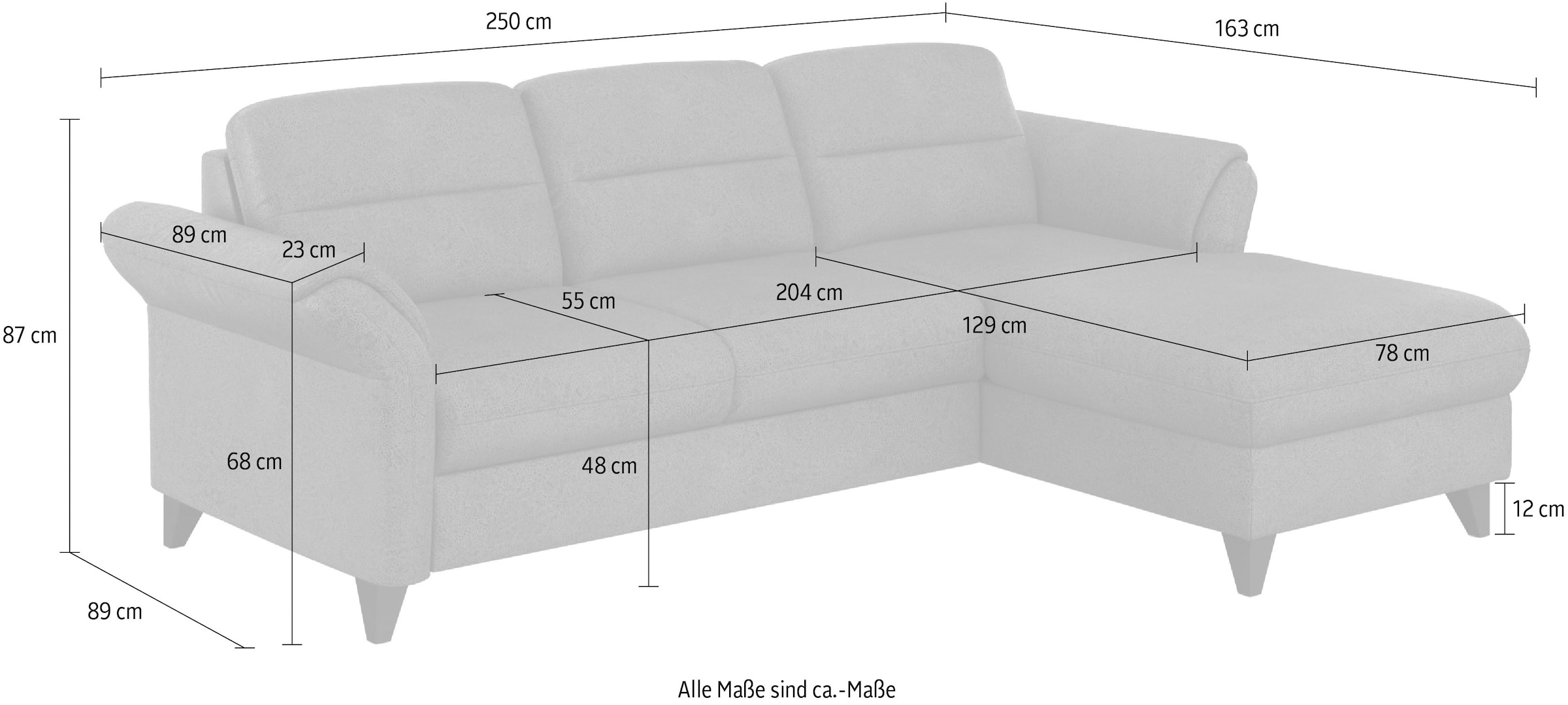 sit&more Ecksofa »Mellum L-Form« Federkern, optional Schlaffunktion, Bettkasten & Armteilfunktion