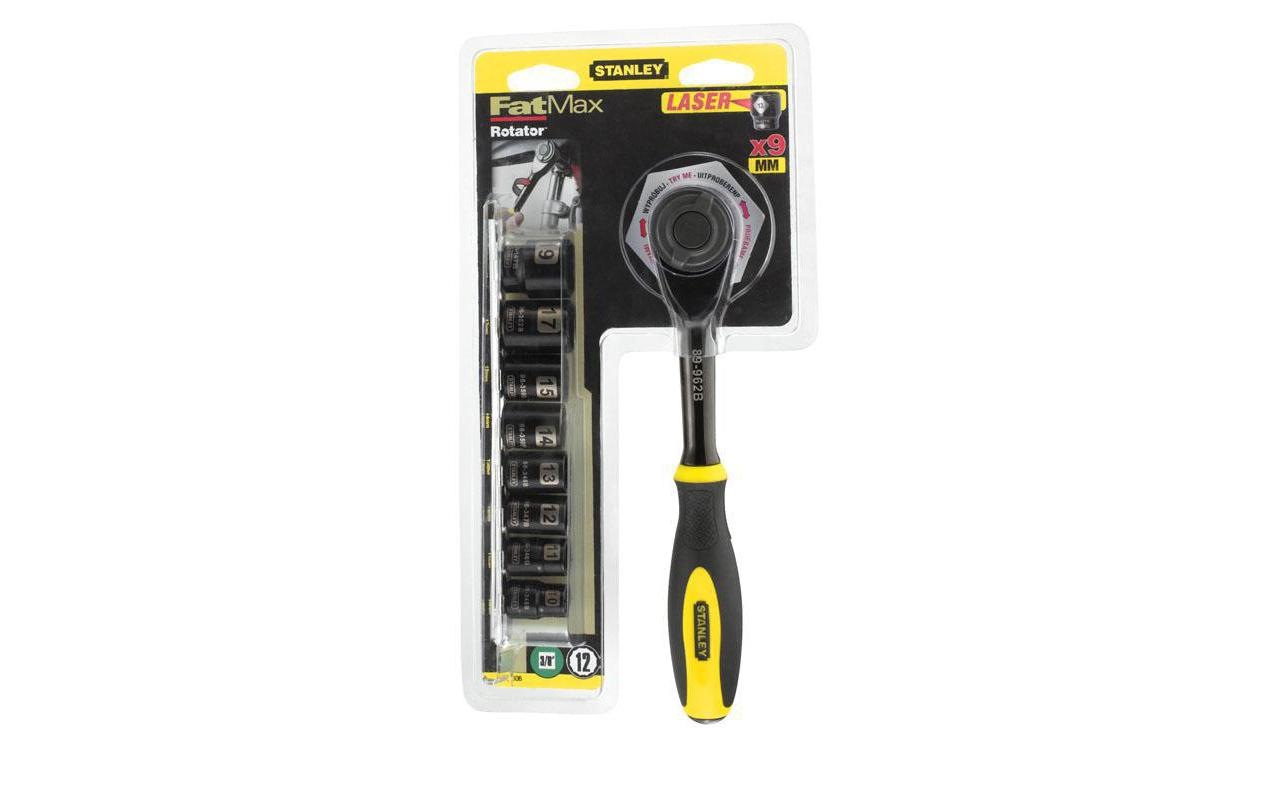 STANLEY Werkzeugset »Ratsche Rotator mit Steckschlüsseln 3/8"«, (9 tlg.)