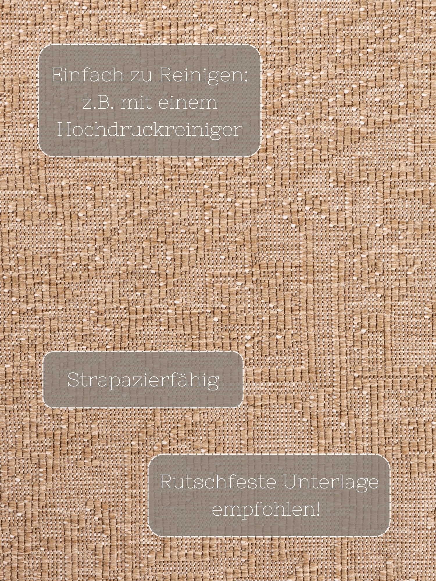 HANSE Home Outdoorteppich »Kona Wendeteppich«, rund, 5 mm Höhe, In und Outdoor, Flachgewebe, wetterfest, pflegeleicht, robust