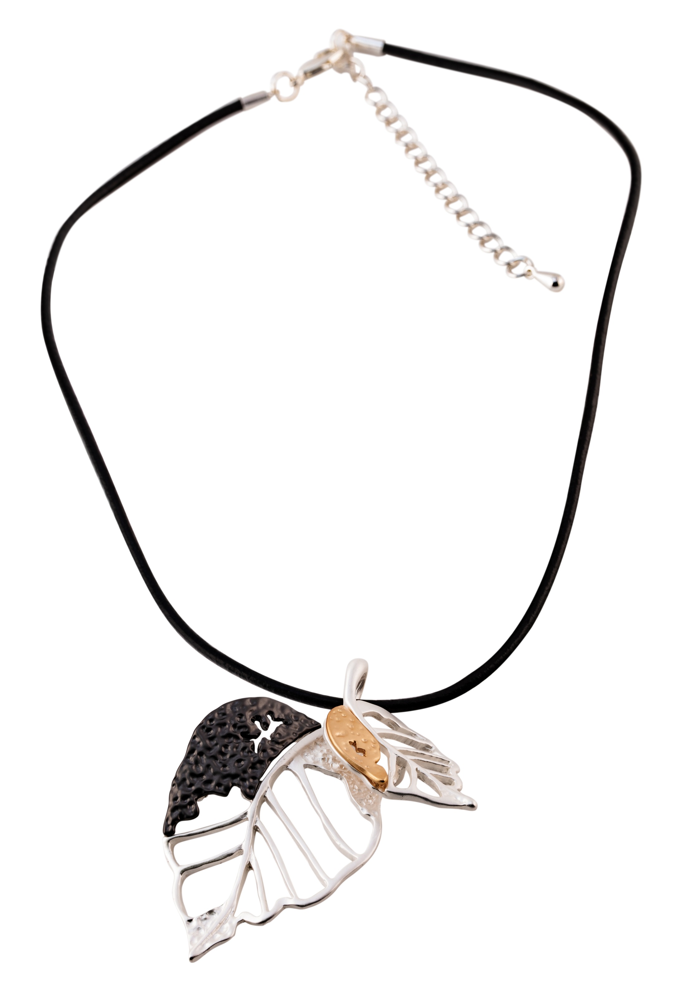 Image of J.Jayz Kette mit Anhänger »Anhänger "Blatt" an Kunstlederband, bicolor« bei Ackermann Versand Schweiz