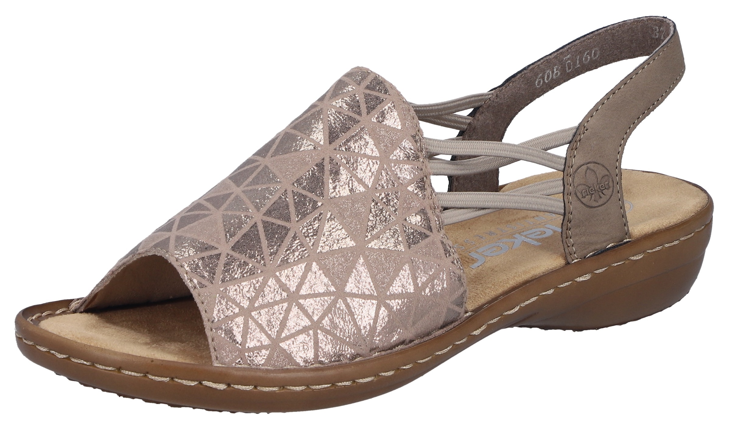 Rieker Sandale  chaussure d'été, sandale, talon compensé, avec bandes élastiques