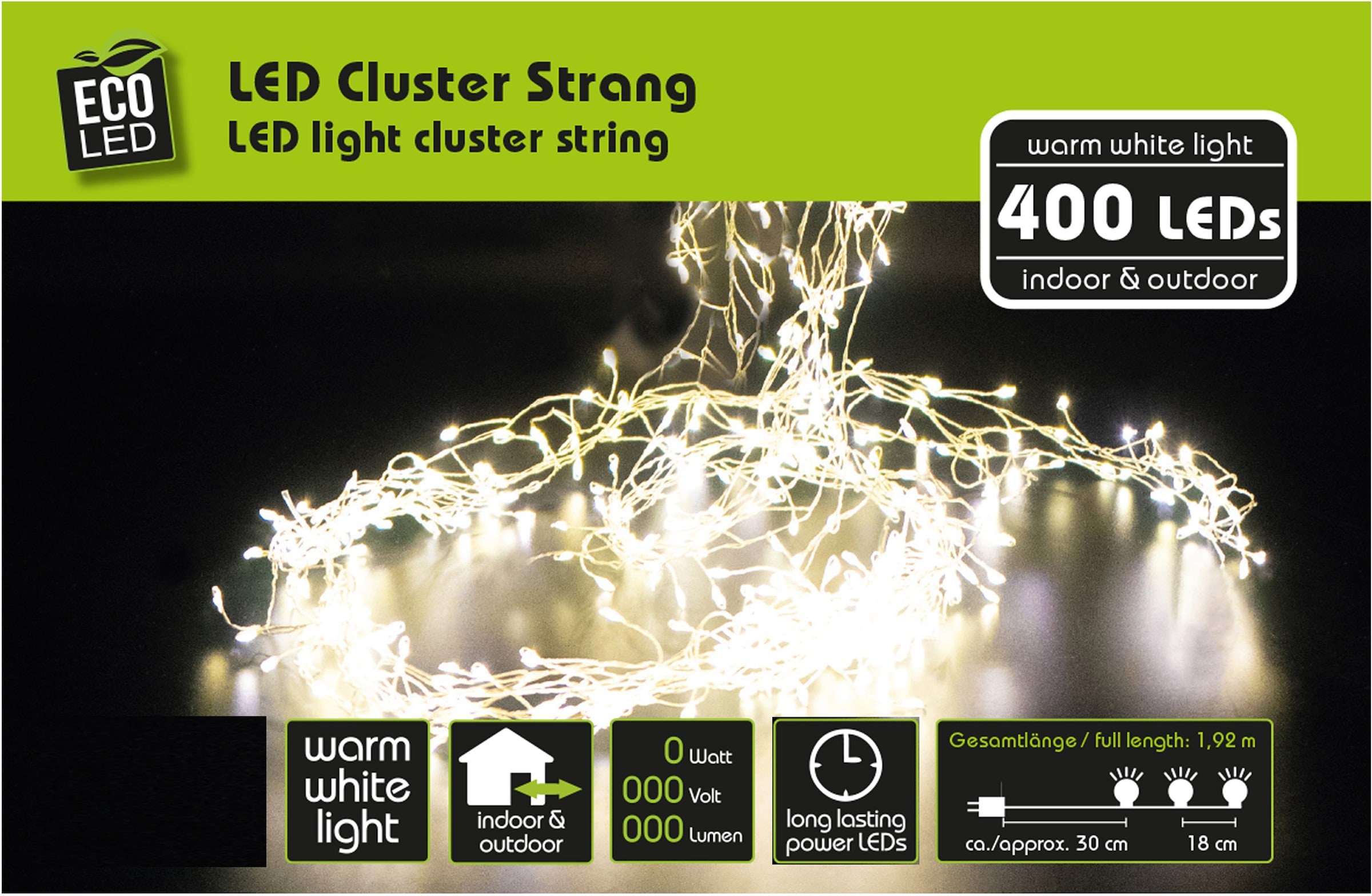 NOOR LIVING LED-Lichterkette »Weihnachtsdeko aussen«, mit 400 warmweissen LED's