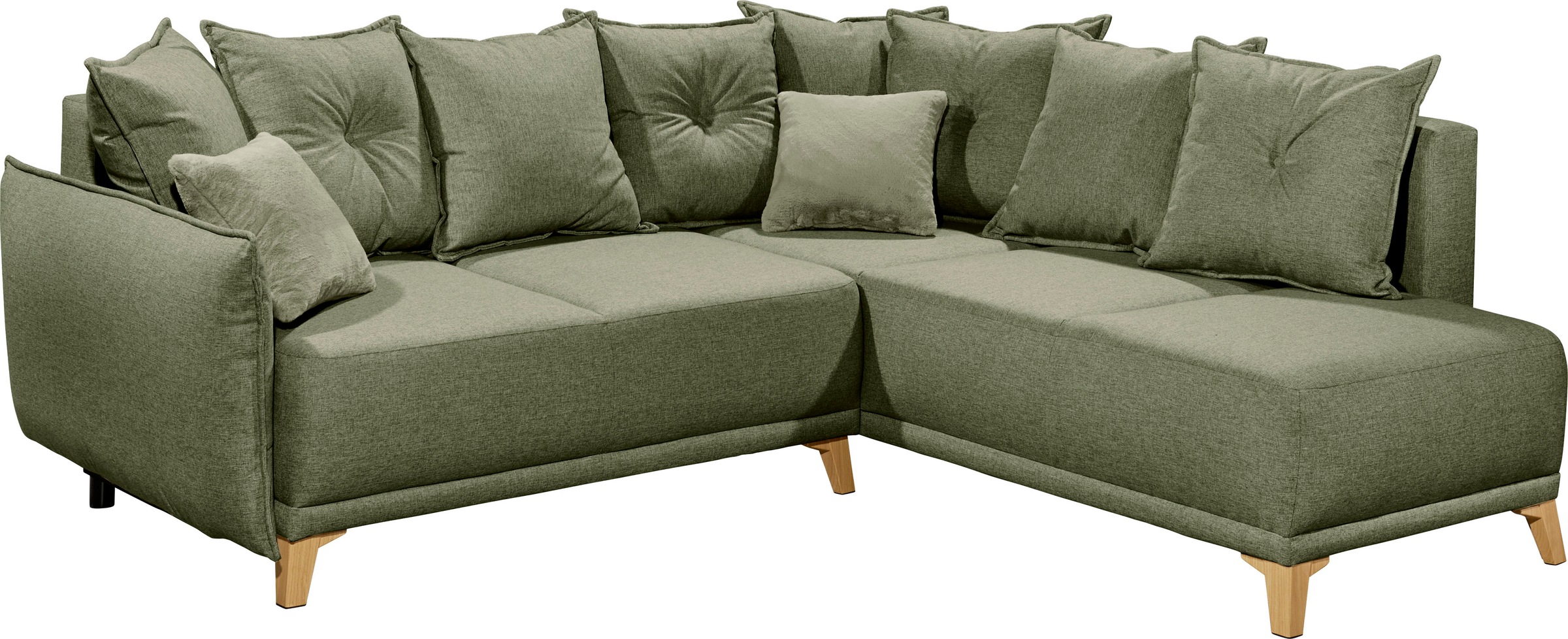 ED EXCITING DESIGN Ecksofa »Pamplona L-Form«, mit Bettfunktion, Bettkasten & Zierkissen