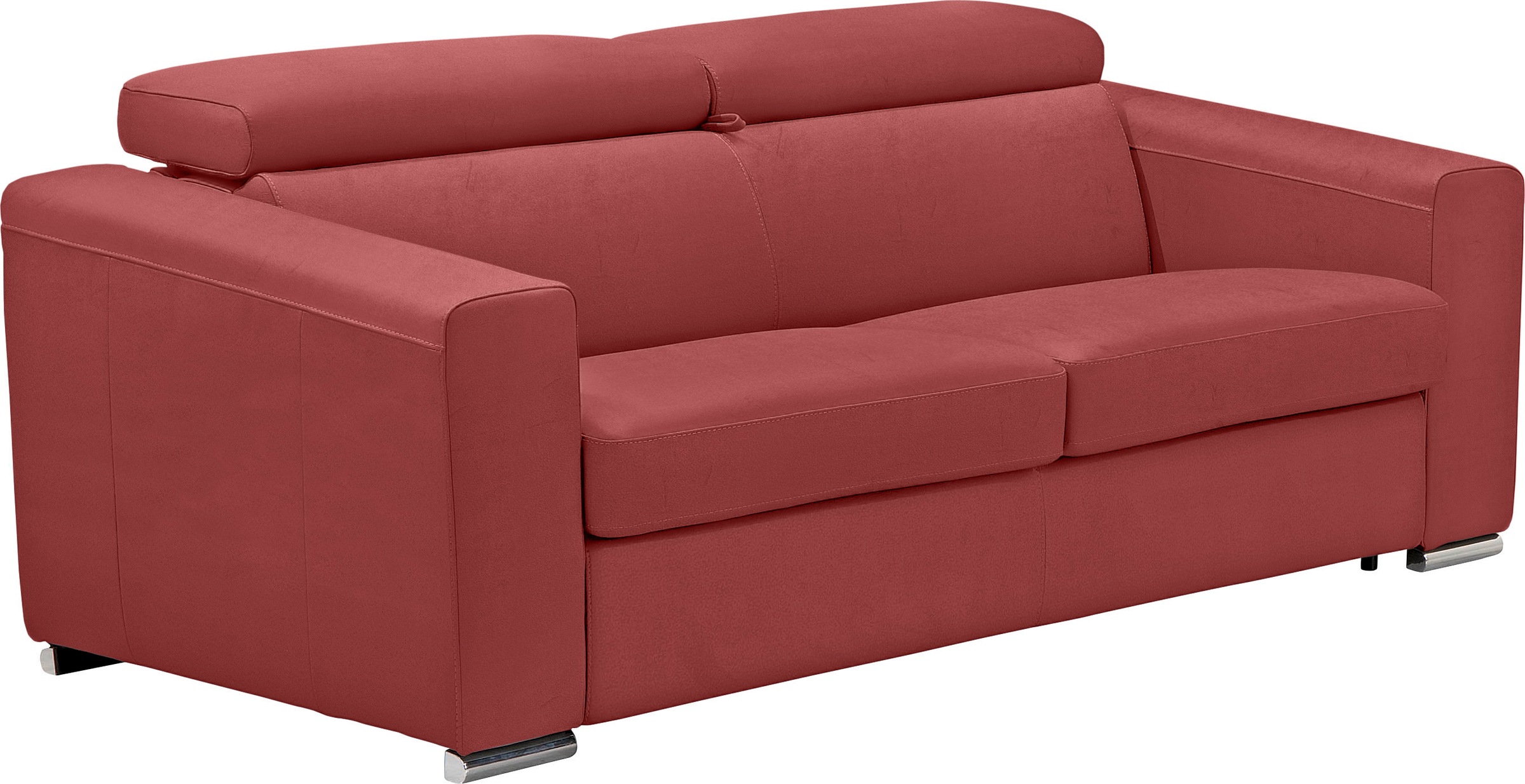 Egoitaliano Schlafsofa »Cabiria, Design und super Sitz- und Liegekomfort«, Sofa inkl. Schlaffunktion, Kopfteile verstellbar, mit Metallfüssen