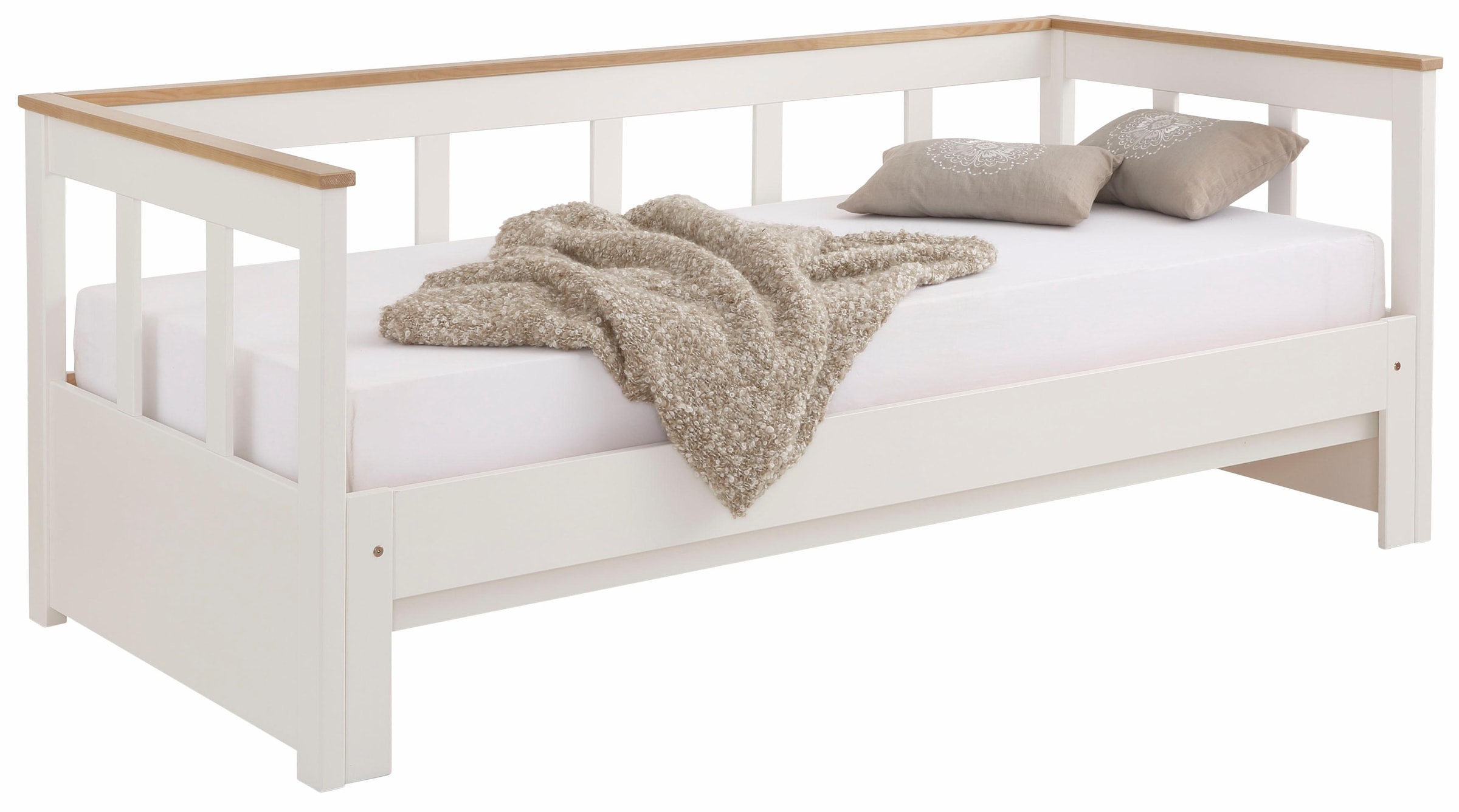 Home affaire Daybett »"AIRA" Kinderbett, Gästebett, Skandi- Design, Schublade optional«, (FSC® zertifiziertes Massivholz), mit ausziehbarer Liegefläche, ideal fürs Jugend- oder Gästezimmer