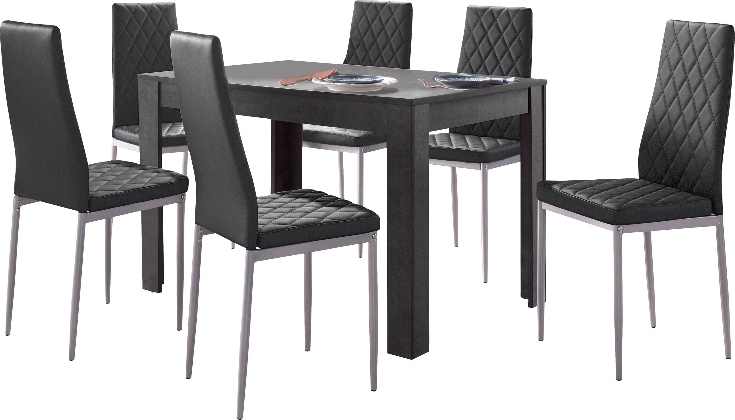 Image of GOODproduct Essgruppe "Brooklynn" Set, 5 Stk. tlg. 4 Stühle mit einem pflegeleichten Kunstleder Bezug, 1 Tisch