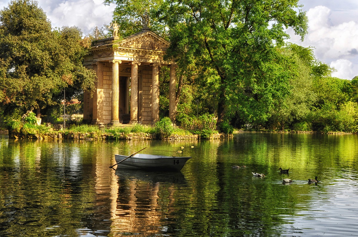 Fototapete »Boot im See«