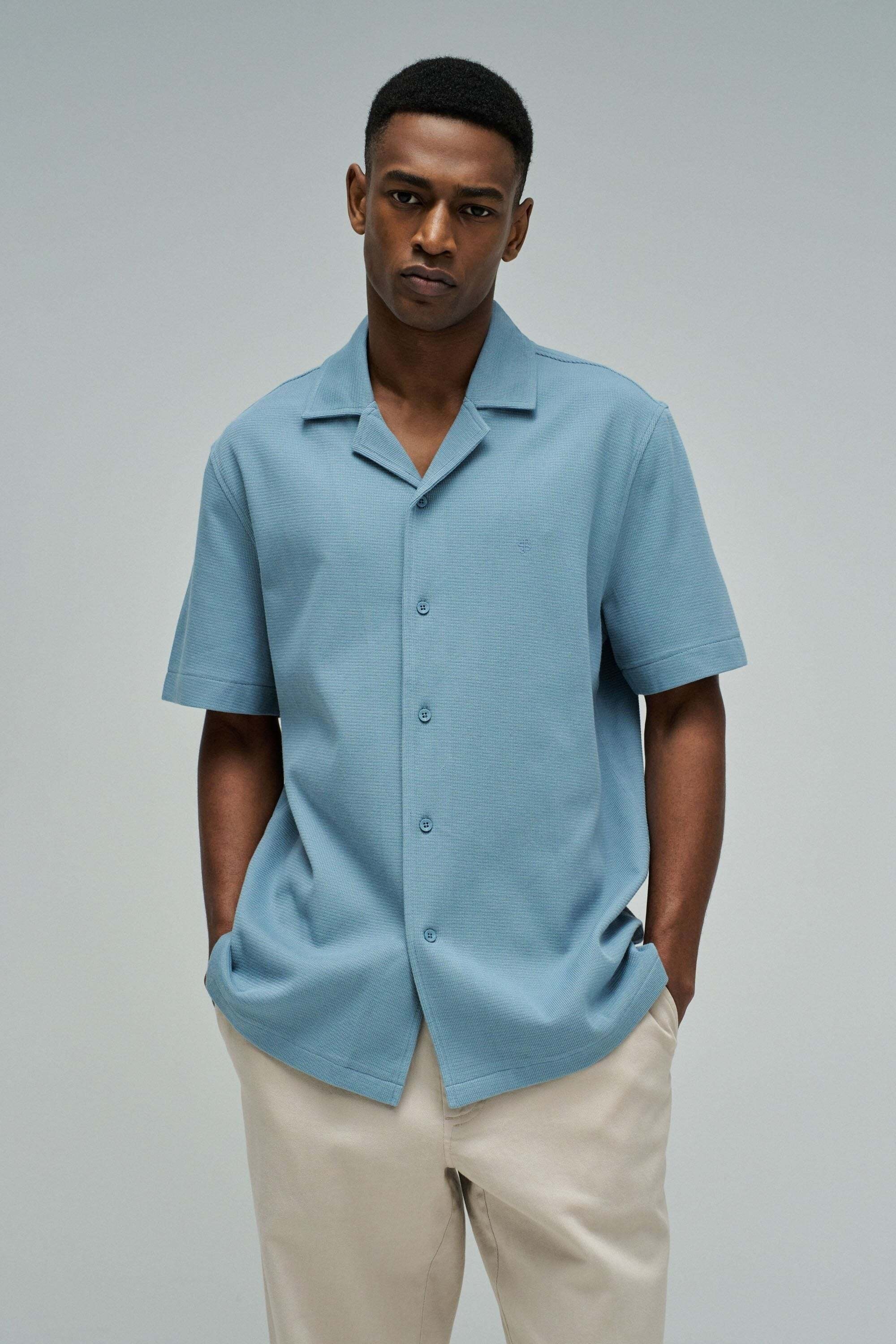 Salsa Chemise à manches courtes »Salsa Jeans Kurzarmhemd Textured Waffle«