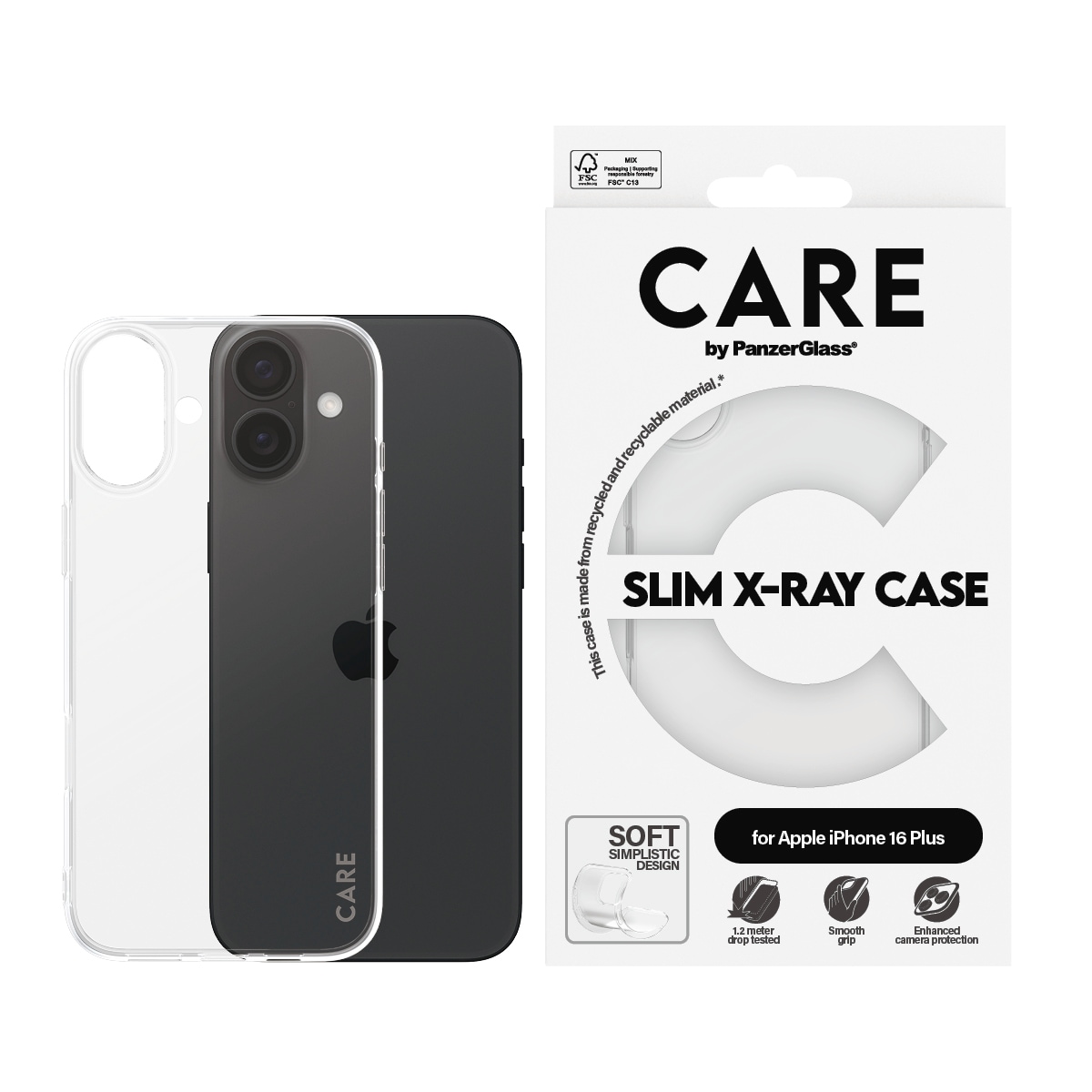 Image of CARE by PanzerGlass Handyhülle "Case Fashion X-Ray Soft Basic Apple iPhone 16 Plus" Smartphones Backcover, Schutzhülle, Handyschutzhülle, Case, Schutzcase, stossfest
