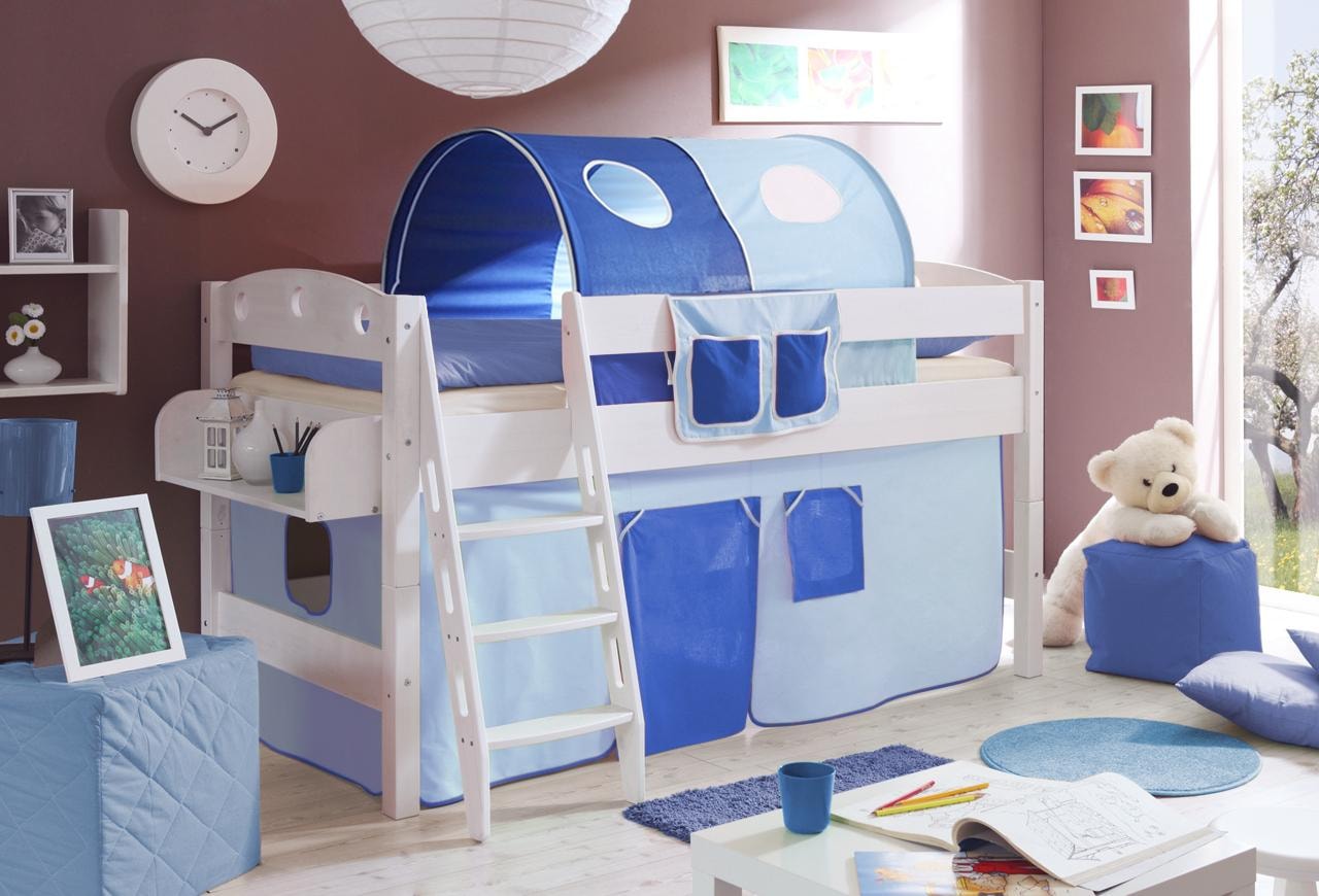 Image of Ticaa Hochbett »Kenny«, mit Rollrost und Textil-Set wahlweise mit Matratze, Kiefer bei Ackermann Versand Schweiz