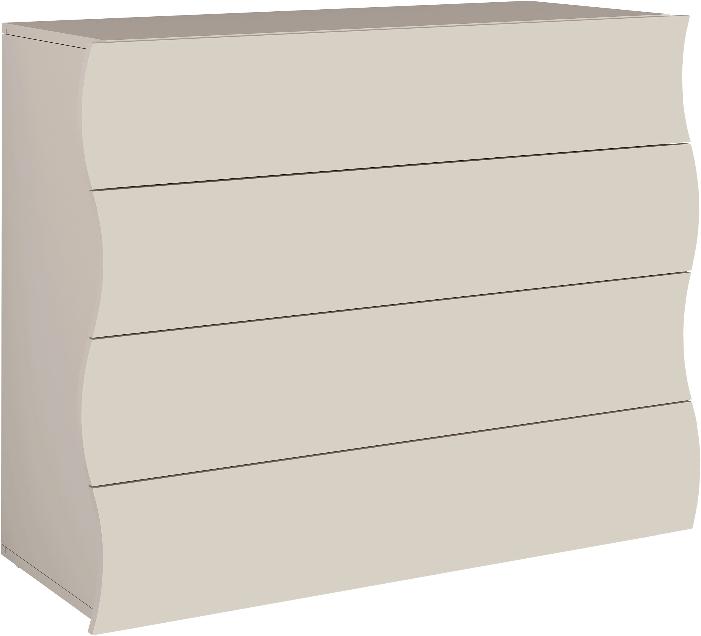 Home affaire Commode Onda, 89 cm de large, cachemire mat, avec 4 tiroirs, fabriqué en Italie