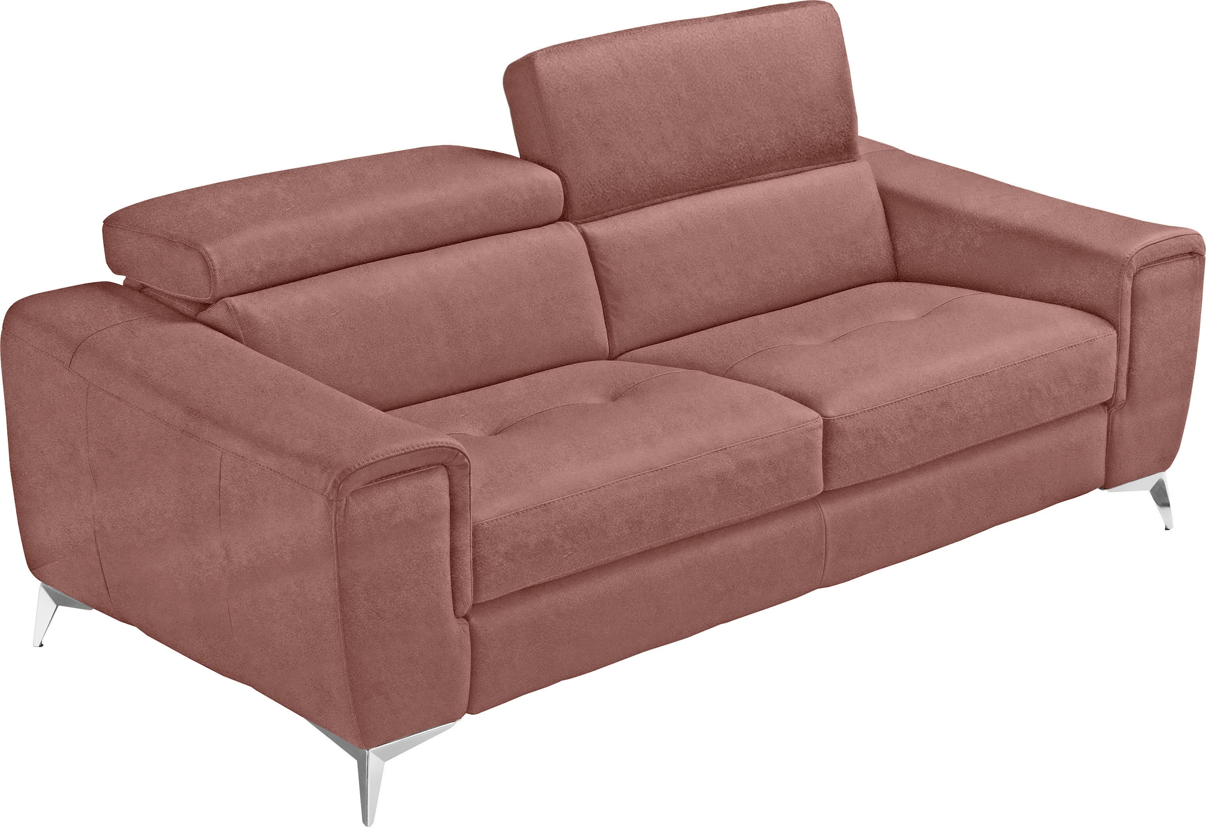 Image of Egoitaliano 2,5-Sitzer "Francine, Designsofa, Loungesofa, Breite 213 cm, Fussfarbe chrom" Designfuss, Luxus-Microfaser BLUSH, cedar wood
