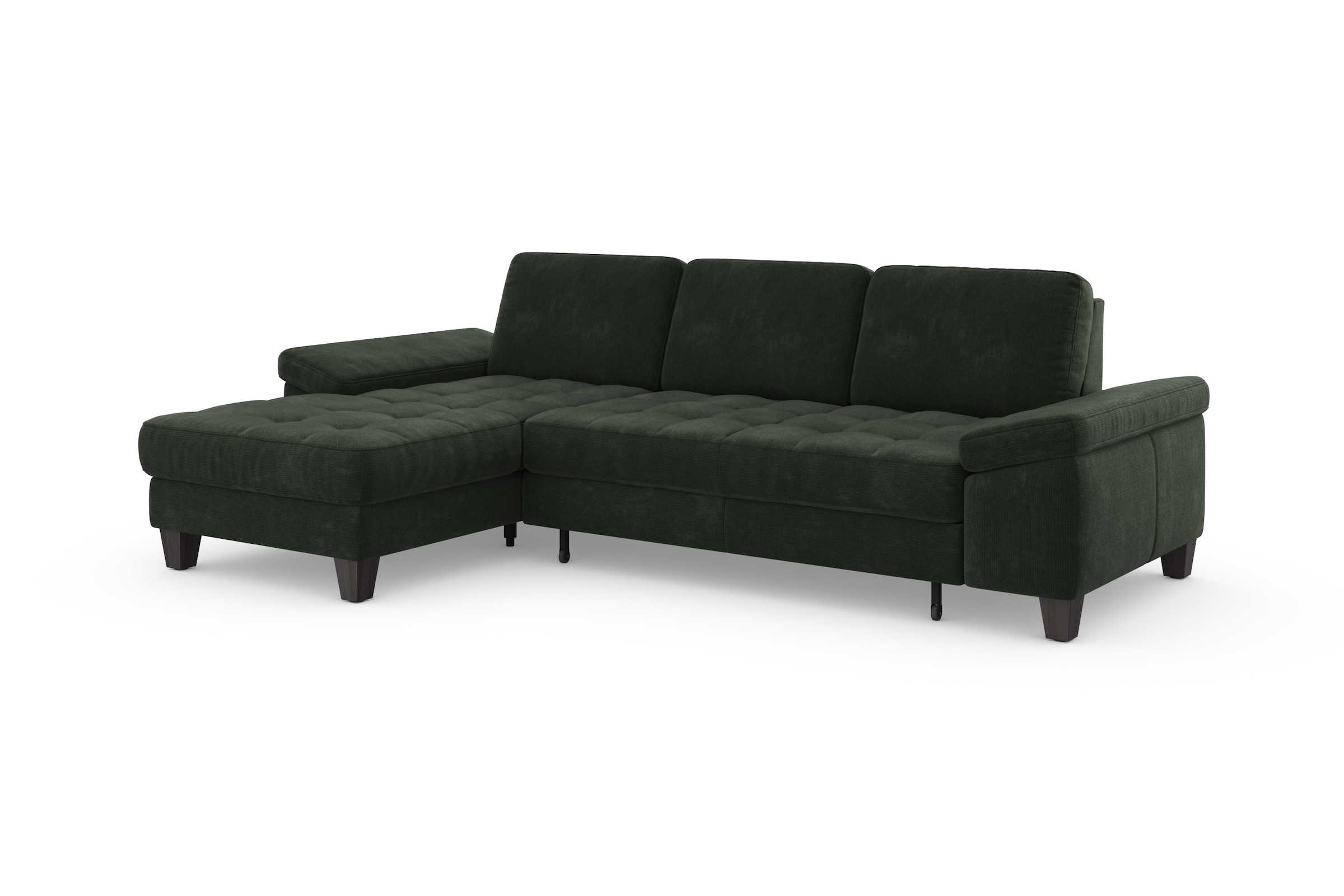 sit&more Ecksofa »Westham L-Form«, Recamiere, mit oder ohne Bettfunktion, Bettkasten, Füsse wengefarben