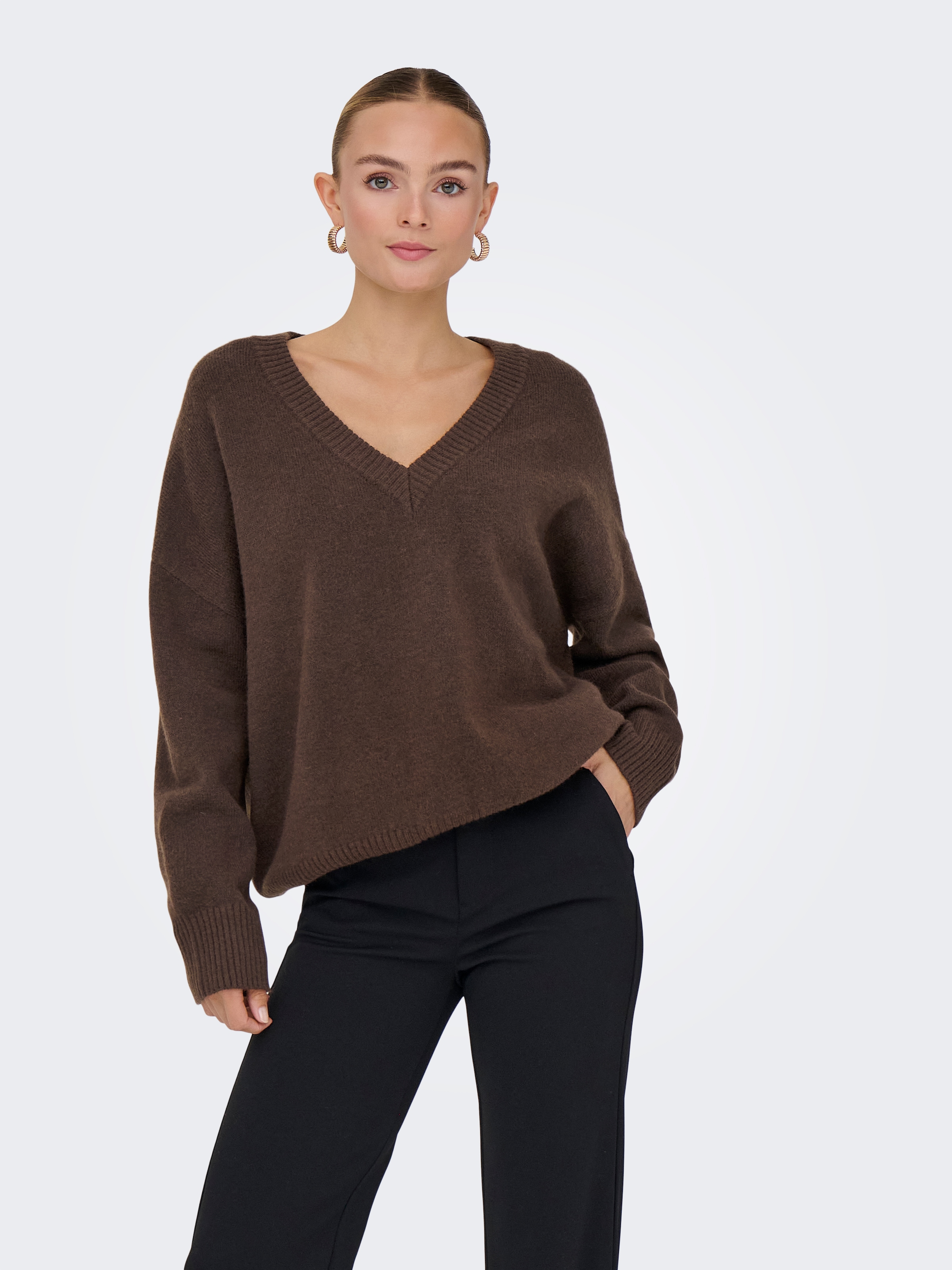 Image of ONLY V-Ausschnitt-Pullover "ONLMARI LS LOOSE V-NECK KNT"