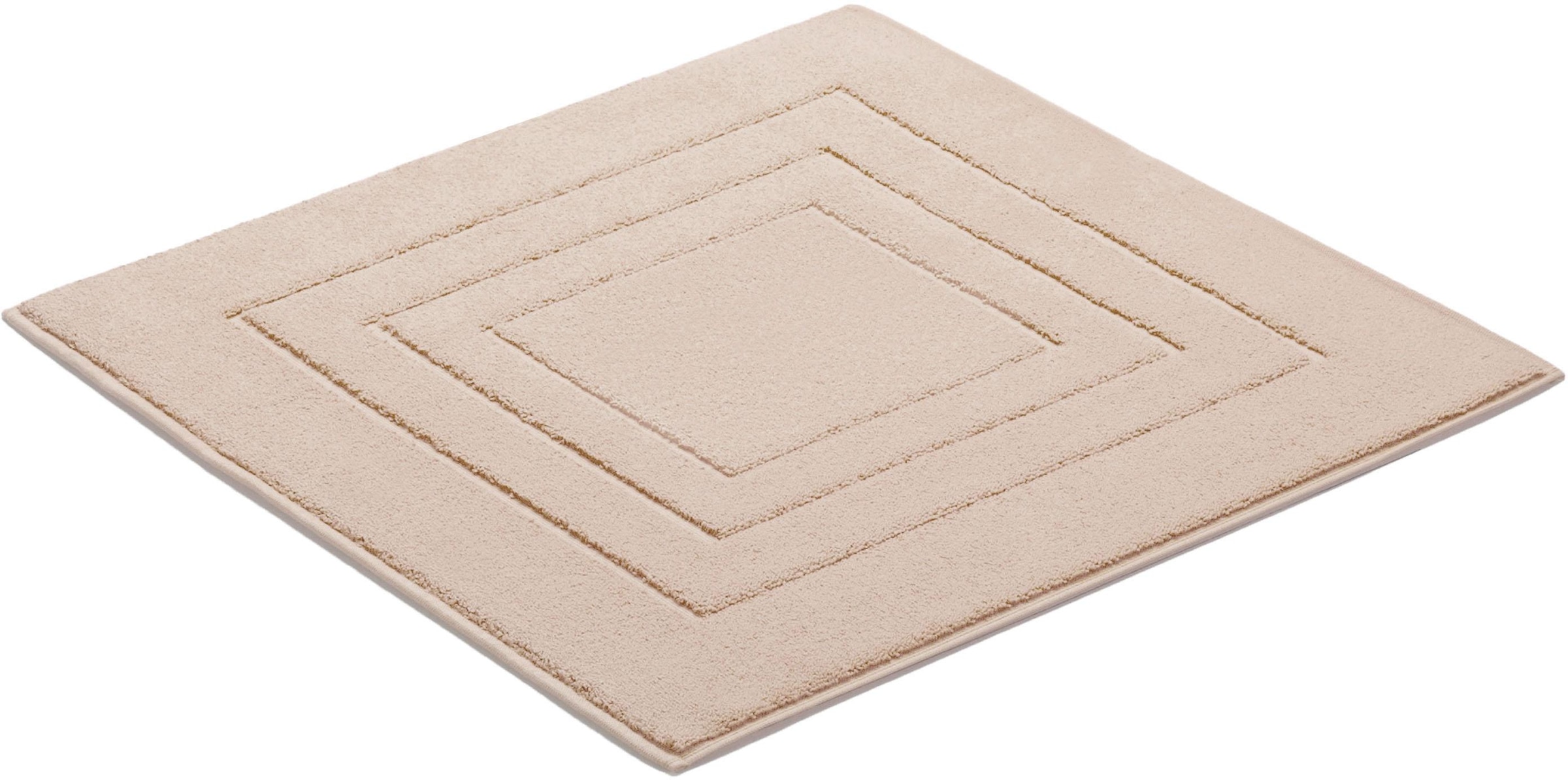 Image of Vossen Badematte "Feeling" Höhe 10 mm beidseitig nutzbar fussbodenheizungsgeeignet Badteppich, Uni-Farben, mit Bordüre, Hoch-Tief Effekt, reine Baumwolle