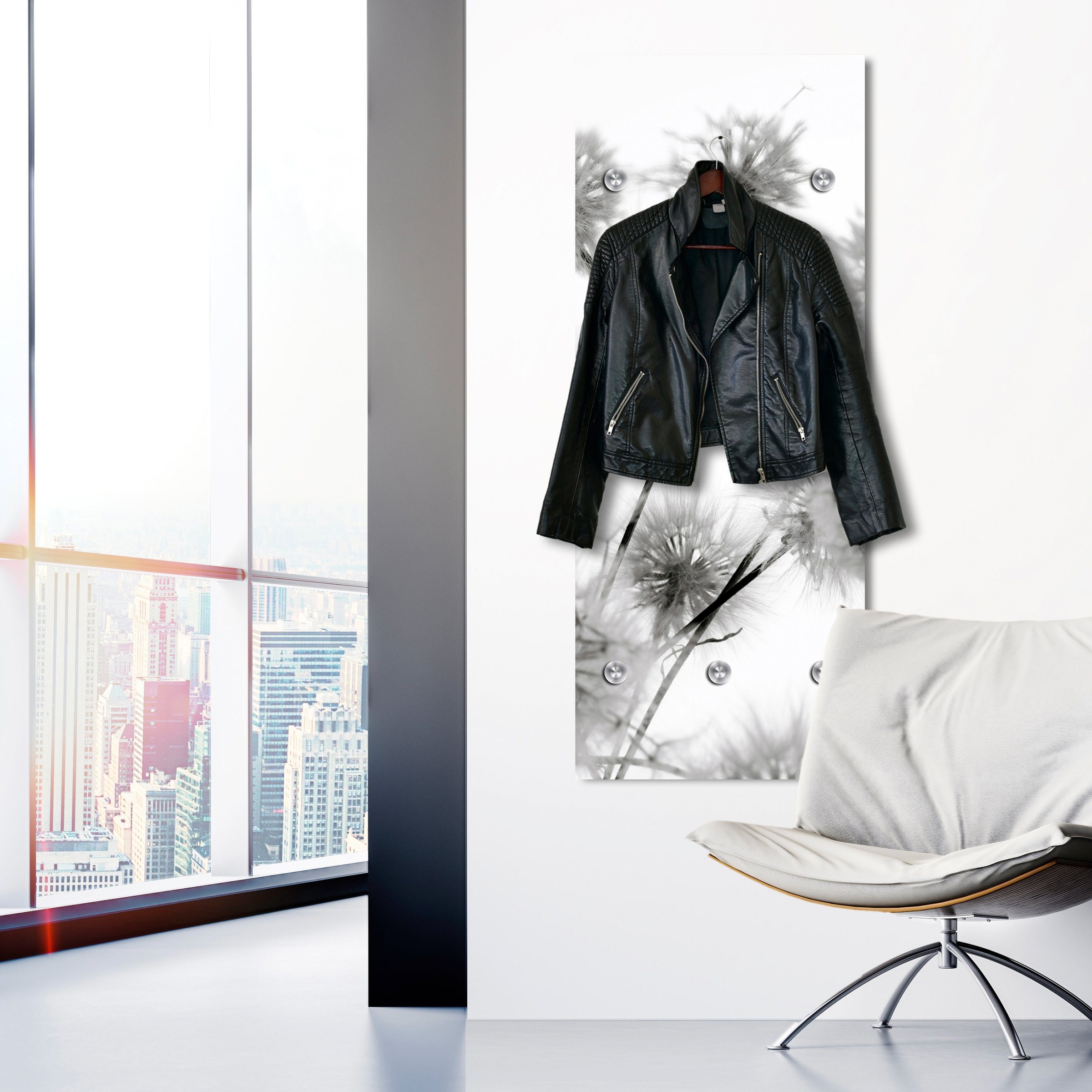 queence Garderobenleiste »Blüte« mit 6 Haken, 50 x 120 cm