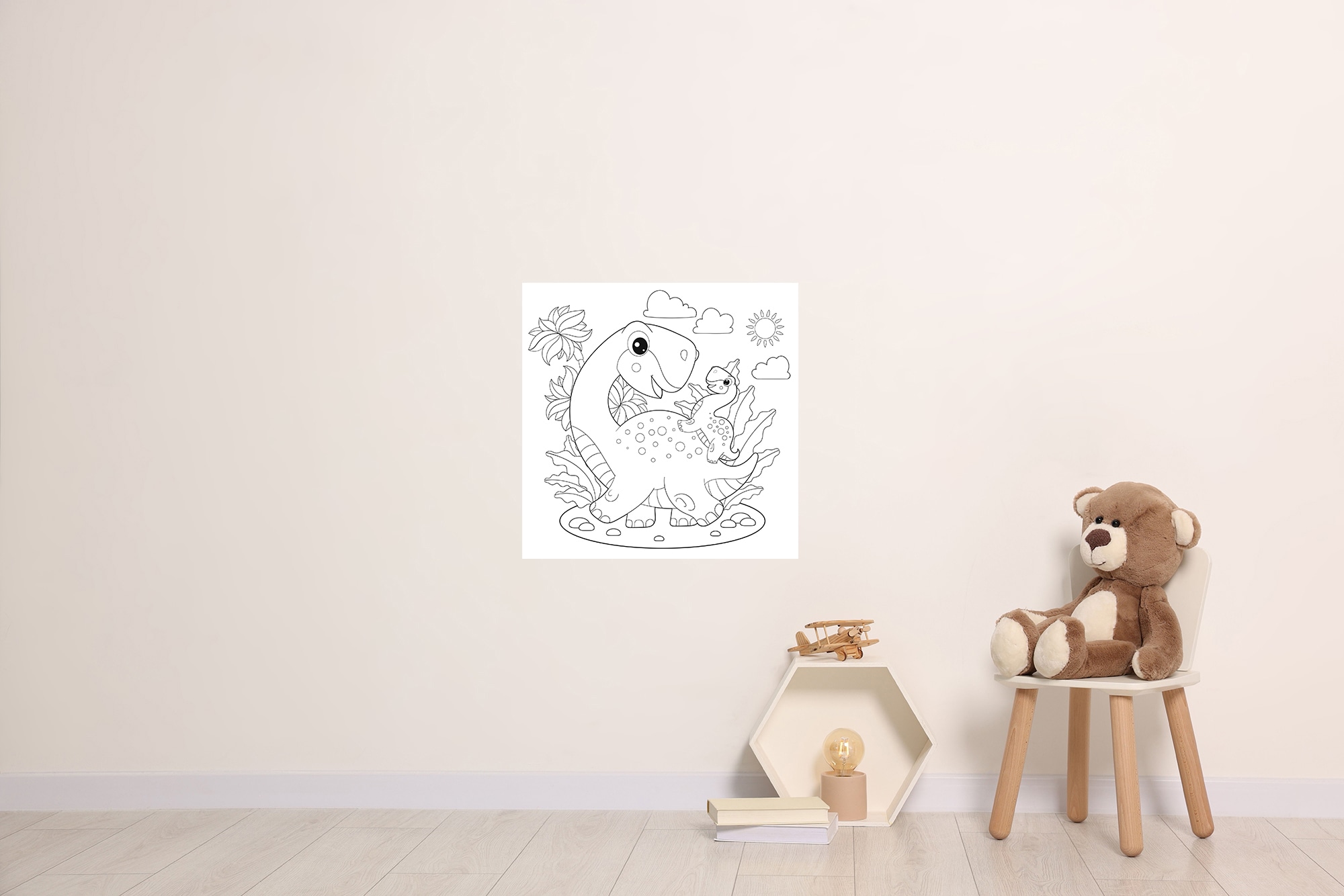 Image of queence Wandsticker "Dinosaurier" DIY-Wandsticker zum Bemalen